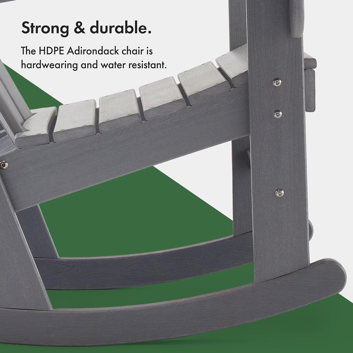 Grey - VonHaus - VonHaus Rocking Adirondack Chair - Grey - 7