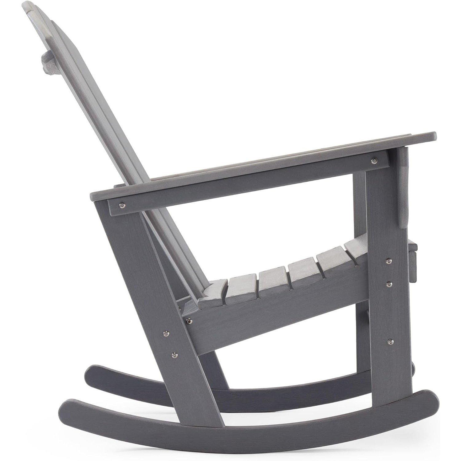 Grey - VonHaus - VonHaus Rocking Adirondack Chair - Grey - 9