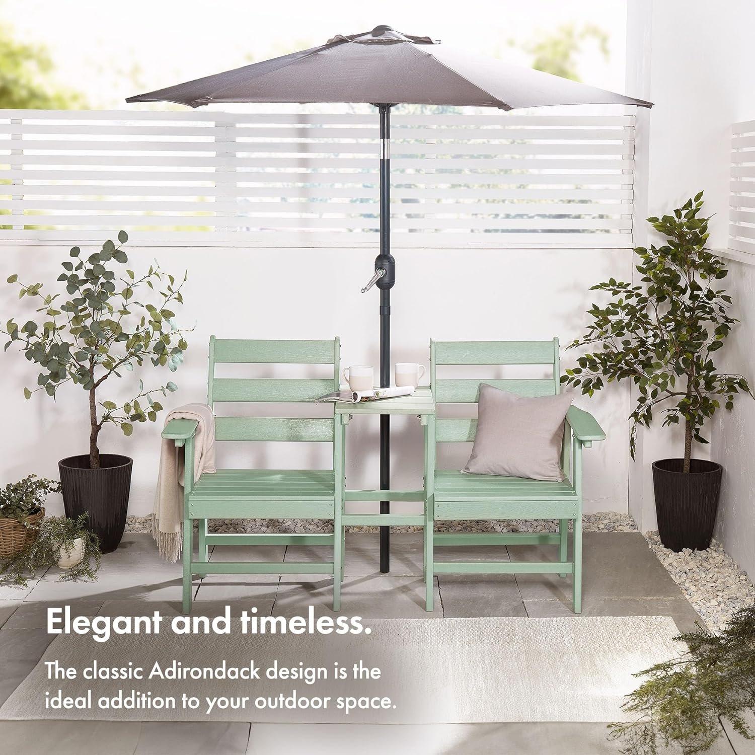 Green - VonHaus - VonHaus Adirondack Jack & Gill Love Seat -2 Seater - 3