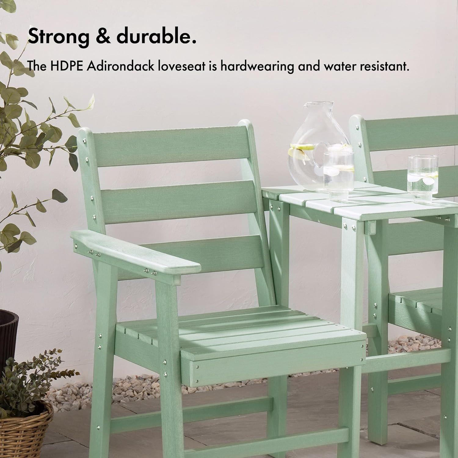 Green - VonHaus - VonHaus Adirondack Jack & Gill Love Seat -2 Seater - 4