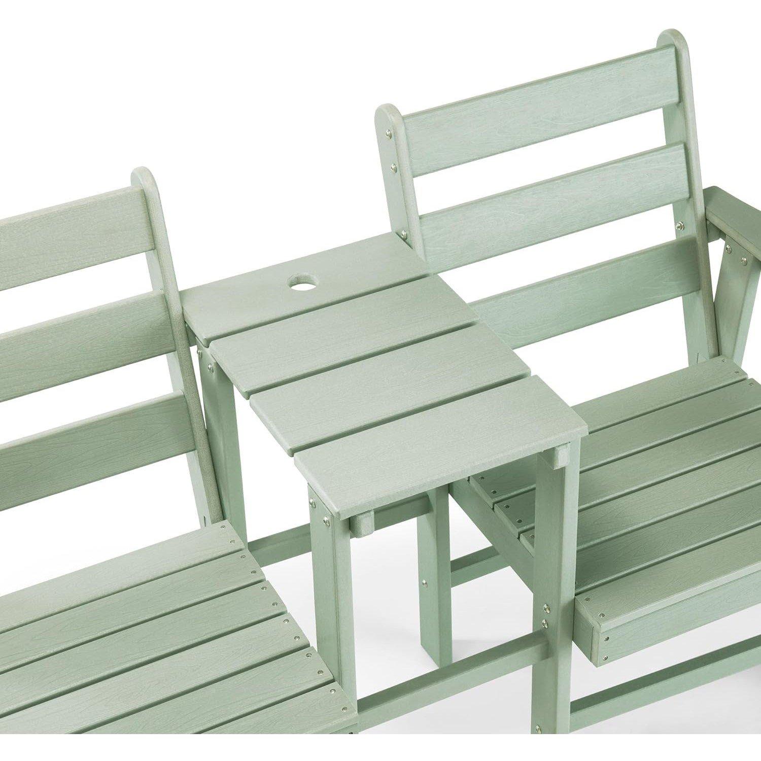 Green - VonHaus - VonHaus Adirondack Jack & Gill Love Seat -2 Seater - 8