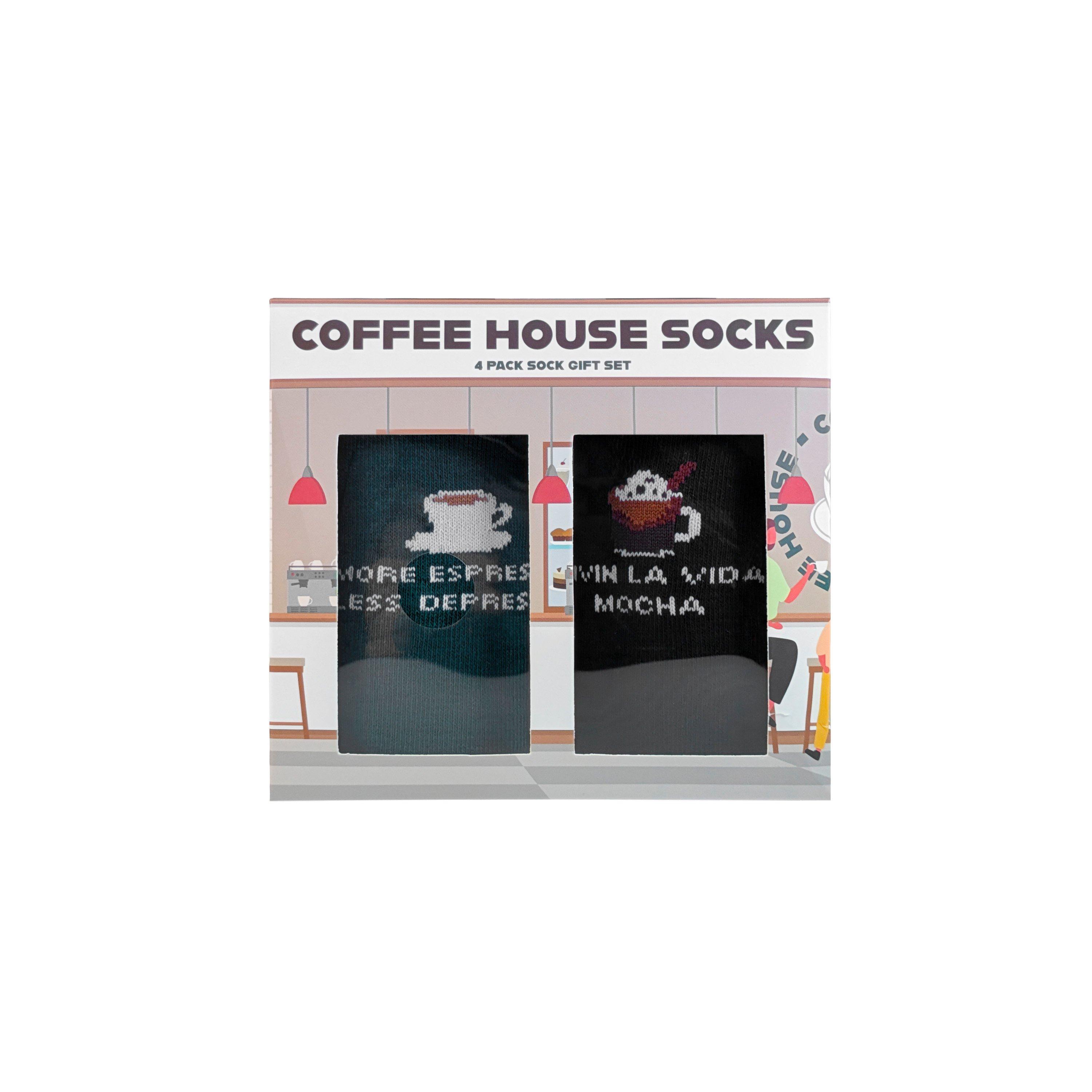 White - Orrsum Sock Company - Mens Coffee House 4-Pack Socks Gift Box - 2