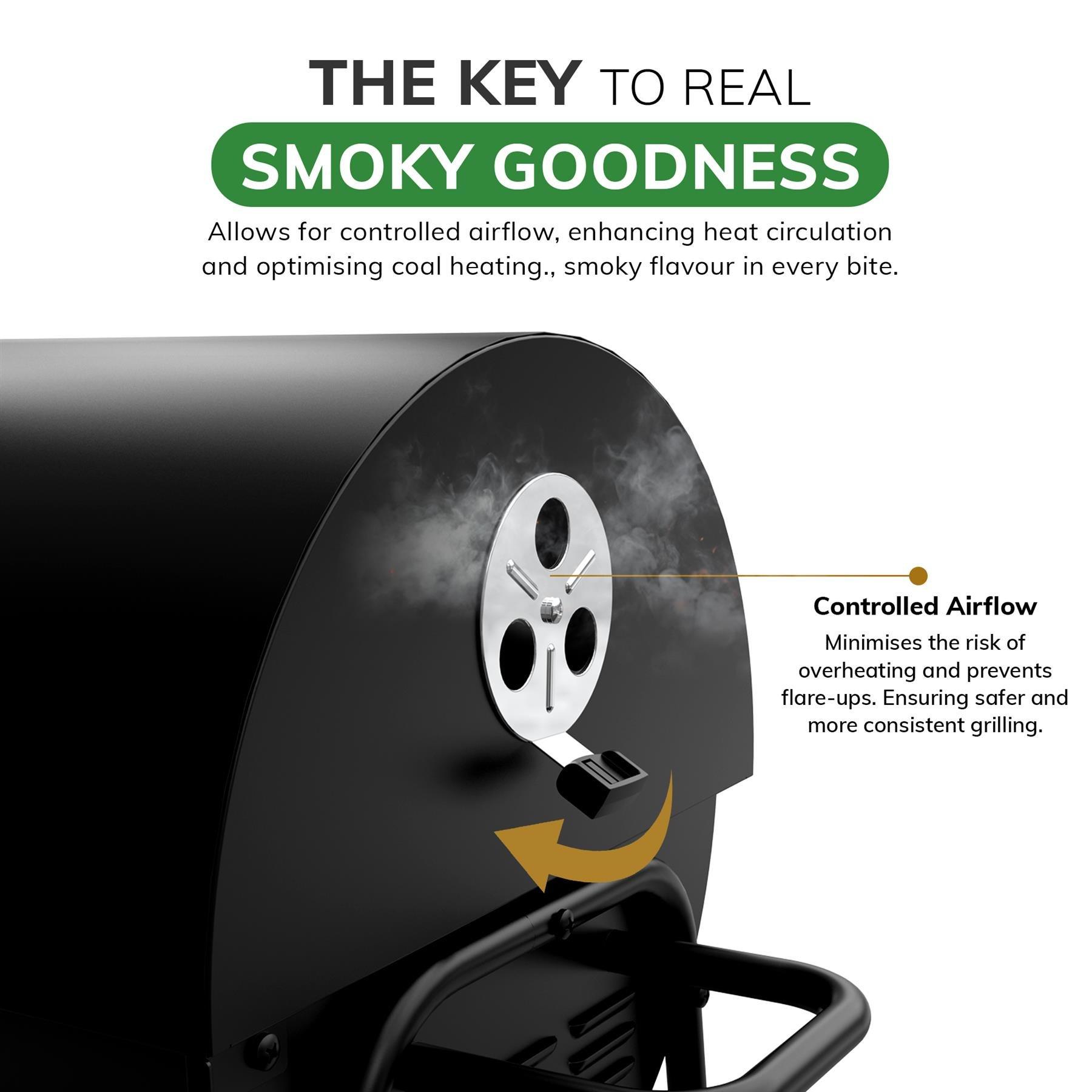 Black - House of Home - Barrel Charcoal BBQ - Black - 4