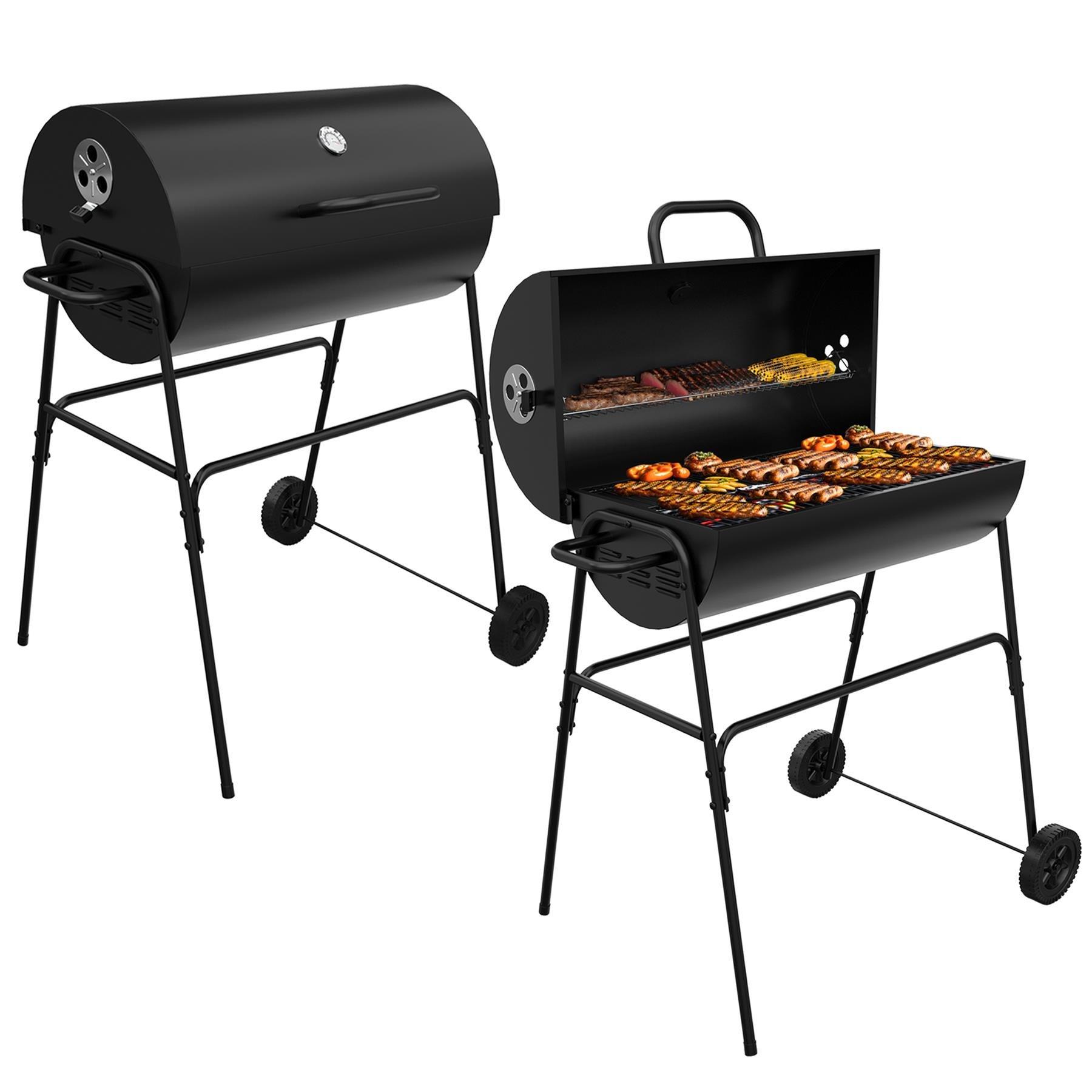 Black - House of Home - Barrel Charcoal BBQ - Black - 10