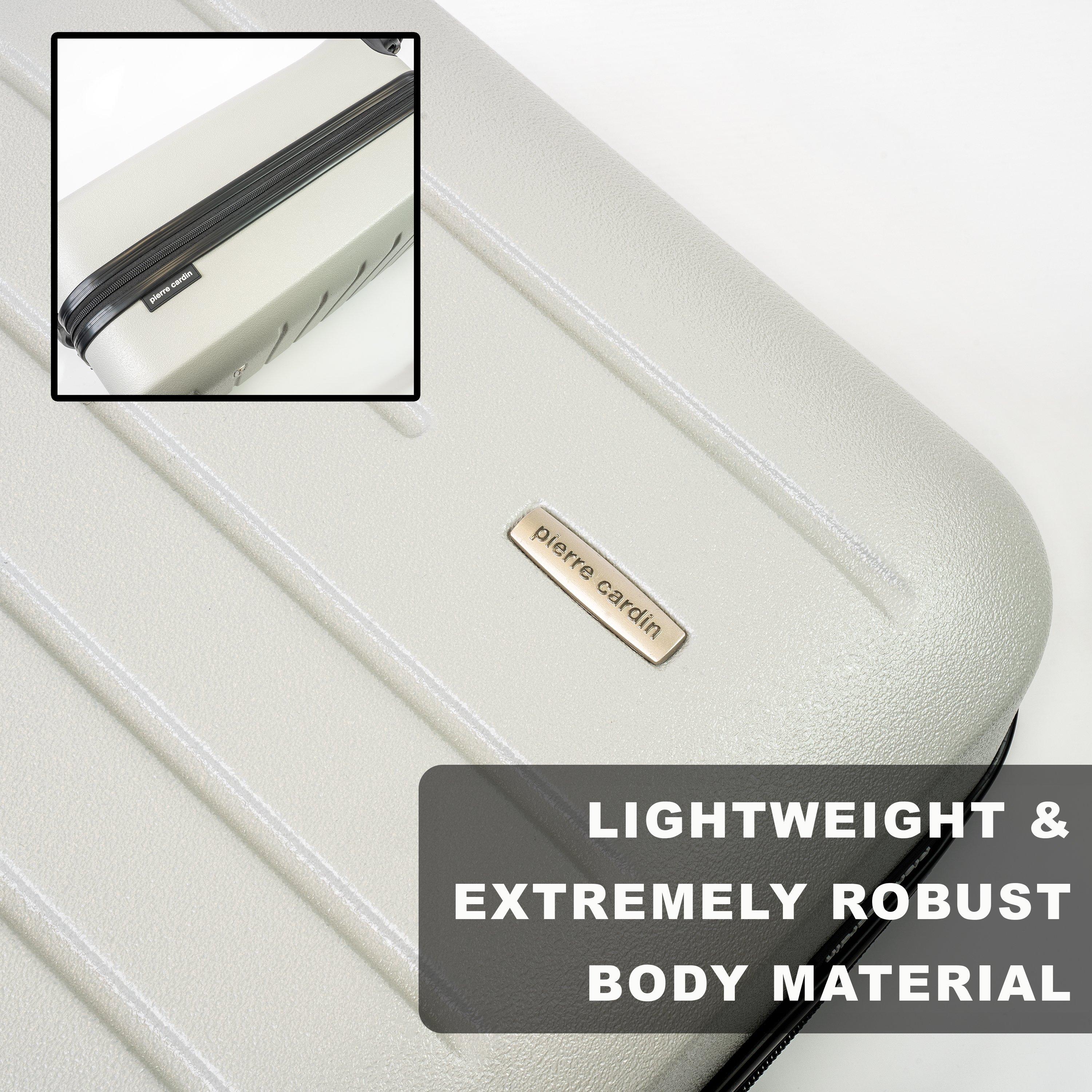 Light Grey - Pierre Cardin - Voyager Hard Shell Cabin Case Flight Bag Luggage - 5