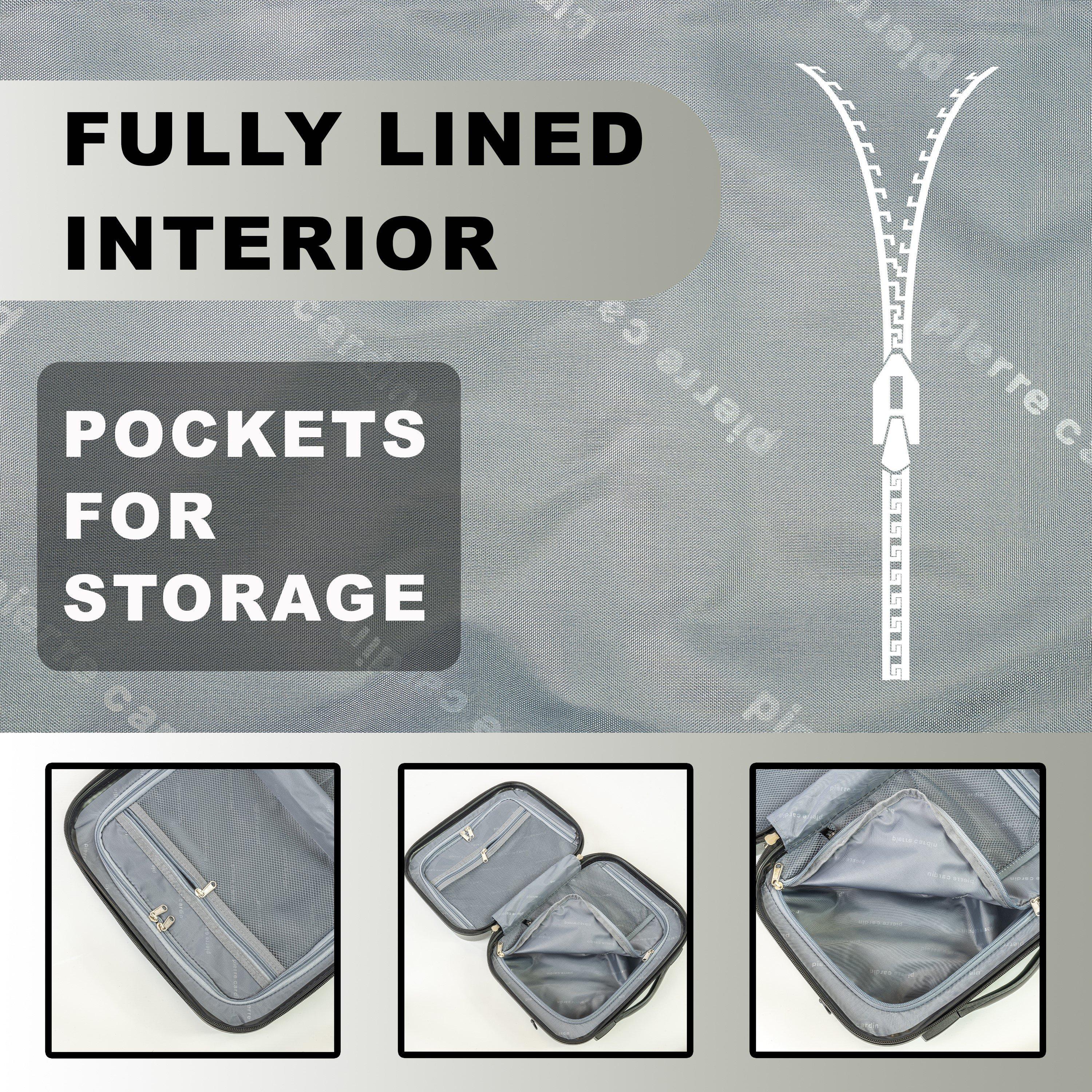 Light Grey - Pierre Cardin - Voyager Hard Shell Cabin Case Flight Bag Luggage - 6