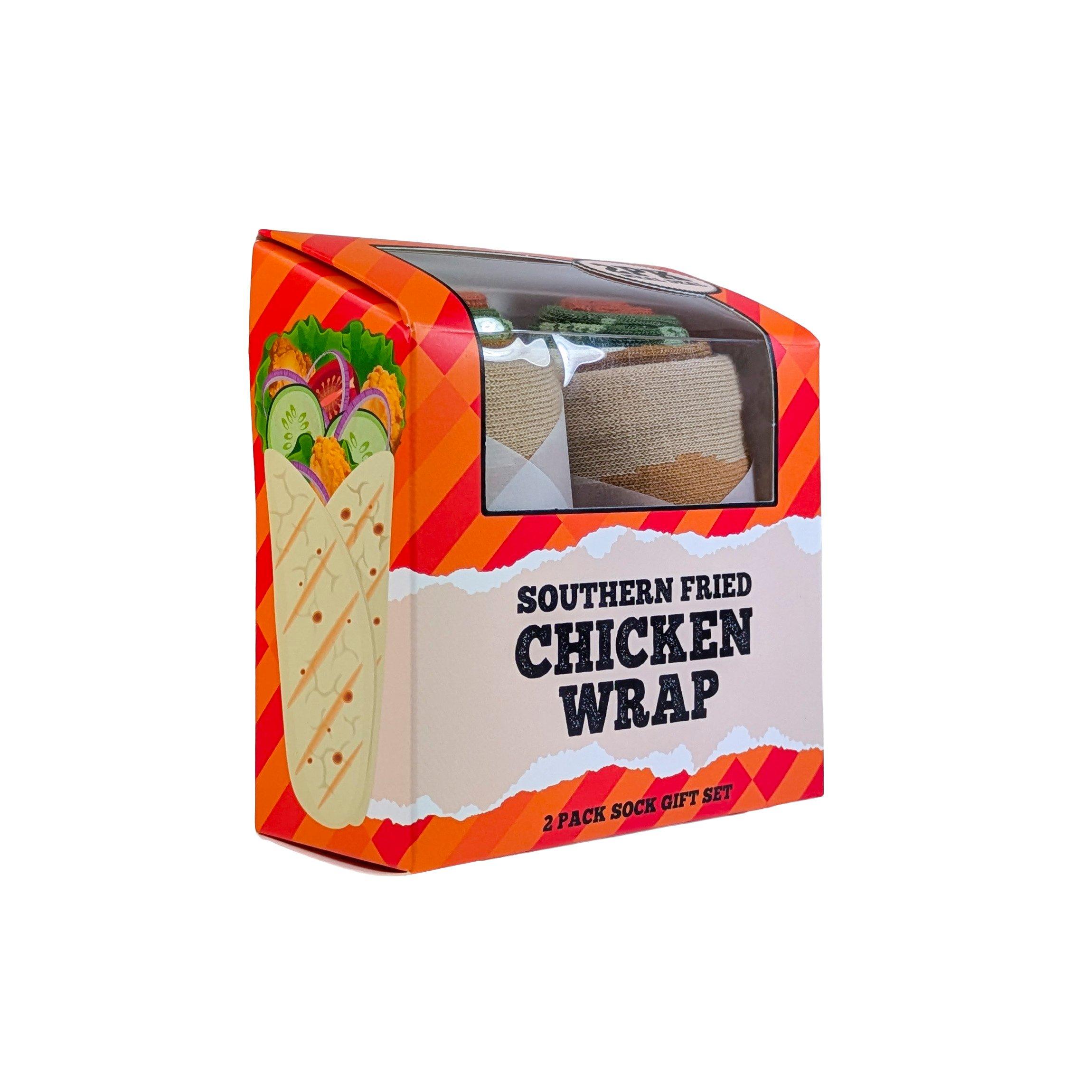 Orange - Orrsum Sock Company - Mens Chicken Wrap 2-Pack Socks Gift Box - 1
