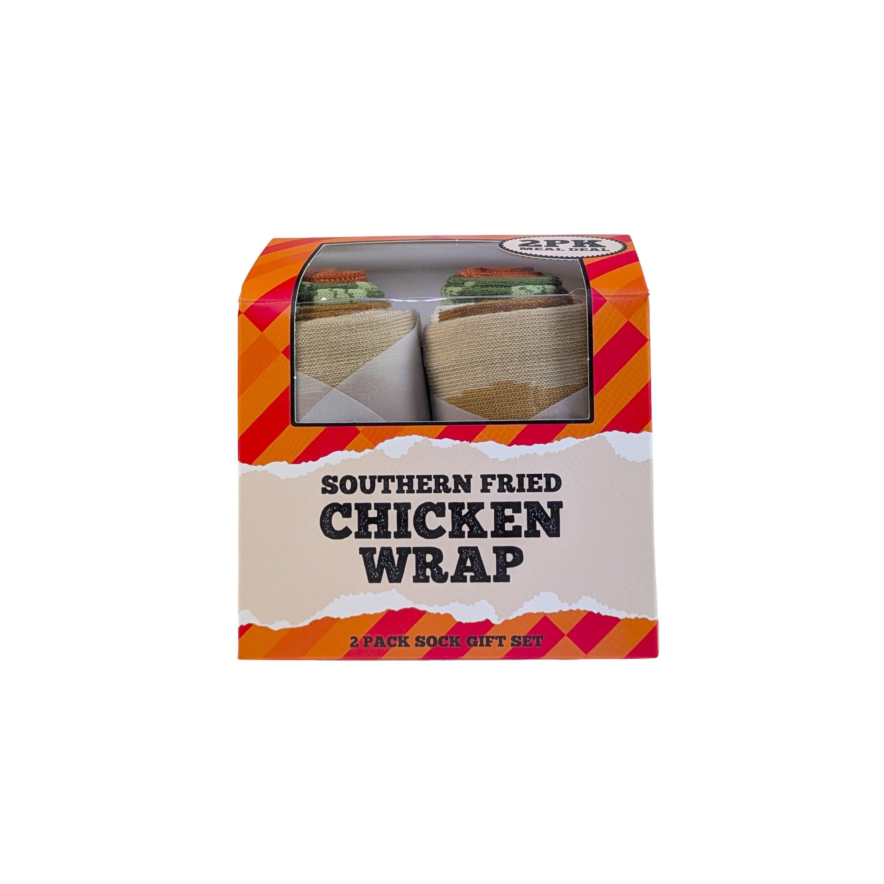 Orange - Orrsum Sock Company - Mens Chicken Wrap 2-Pack Socks Gift Box - 2