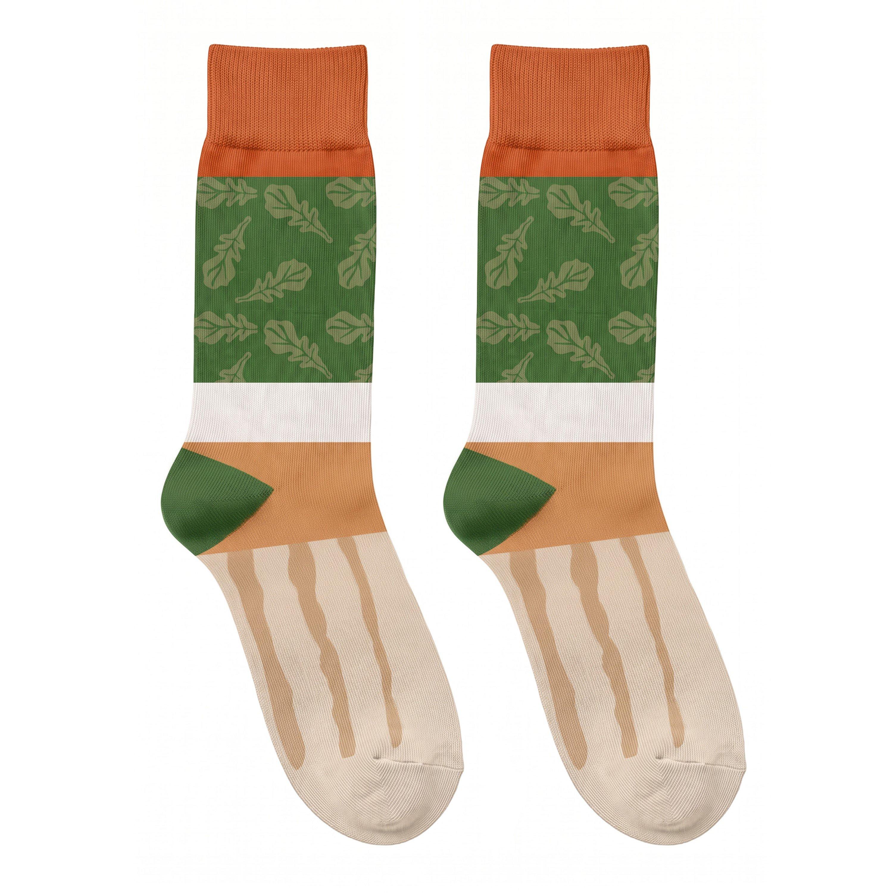 Orange - Orrsum Sock Company - Mens Chicken Wrap 2-Pack Socks Gift Box - 3