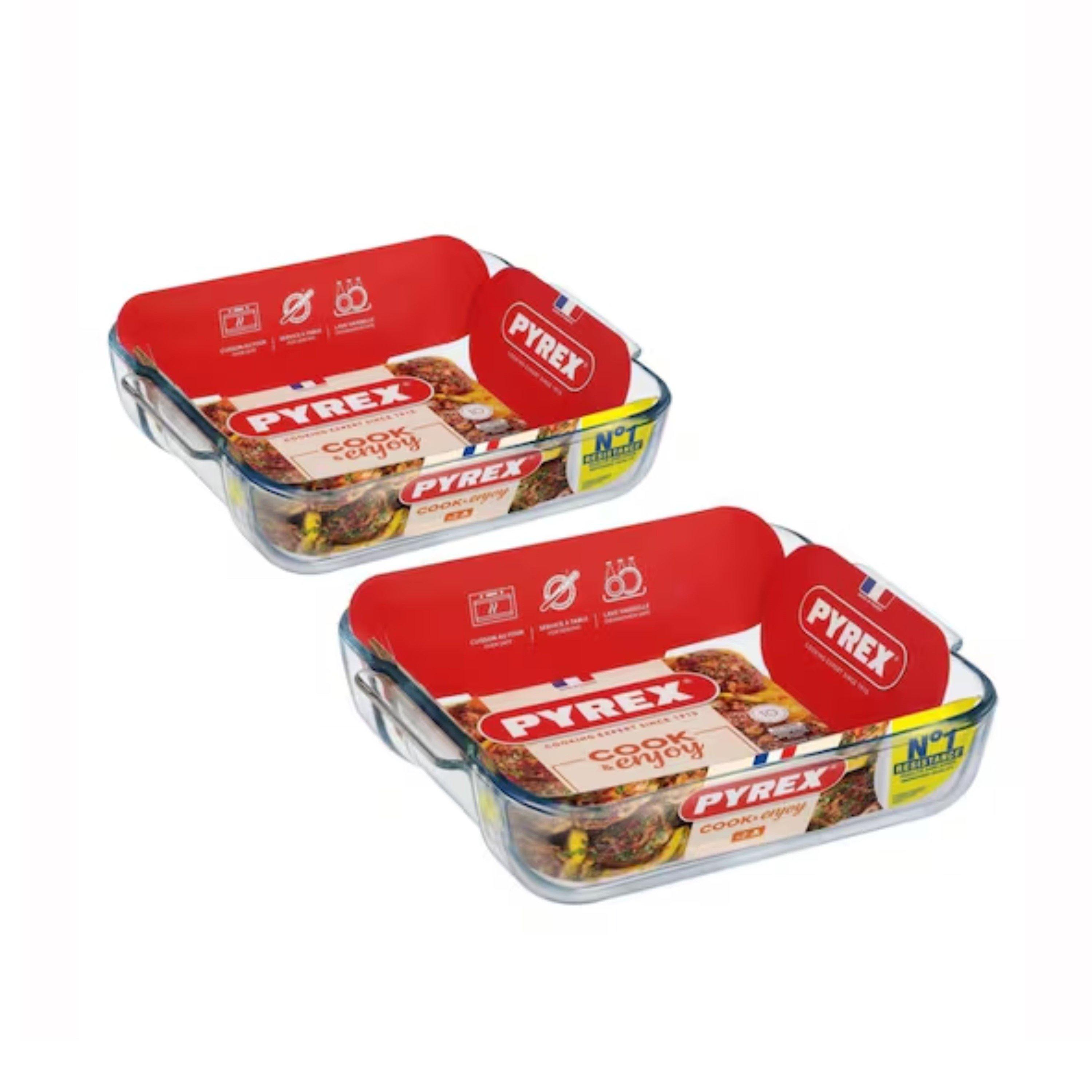 Clear - Pyrex - Pyrex Set of 2 Square Air fryer Dishes - 1