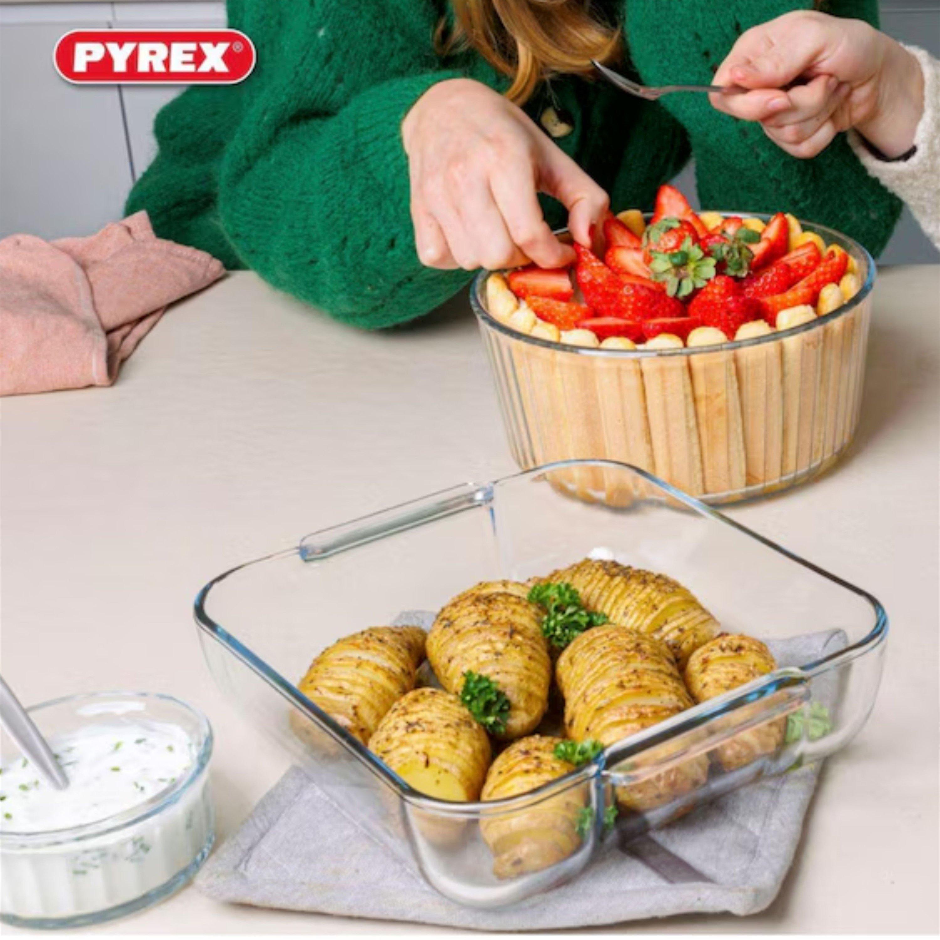 Clear - Pyrex - Pyrex Set of 2 Square Air fryer Dishes - 2
