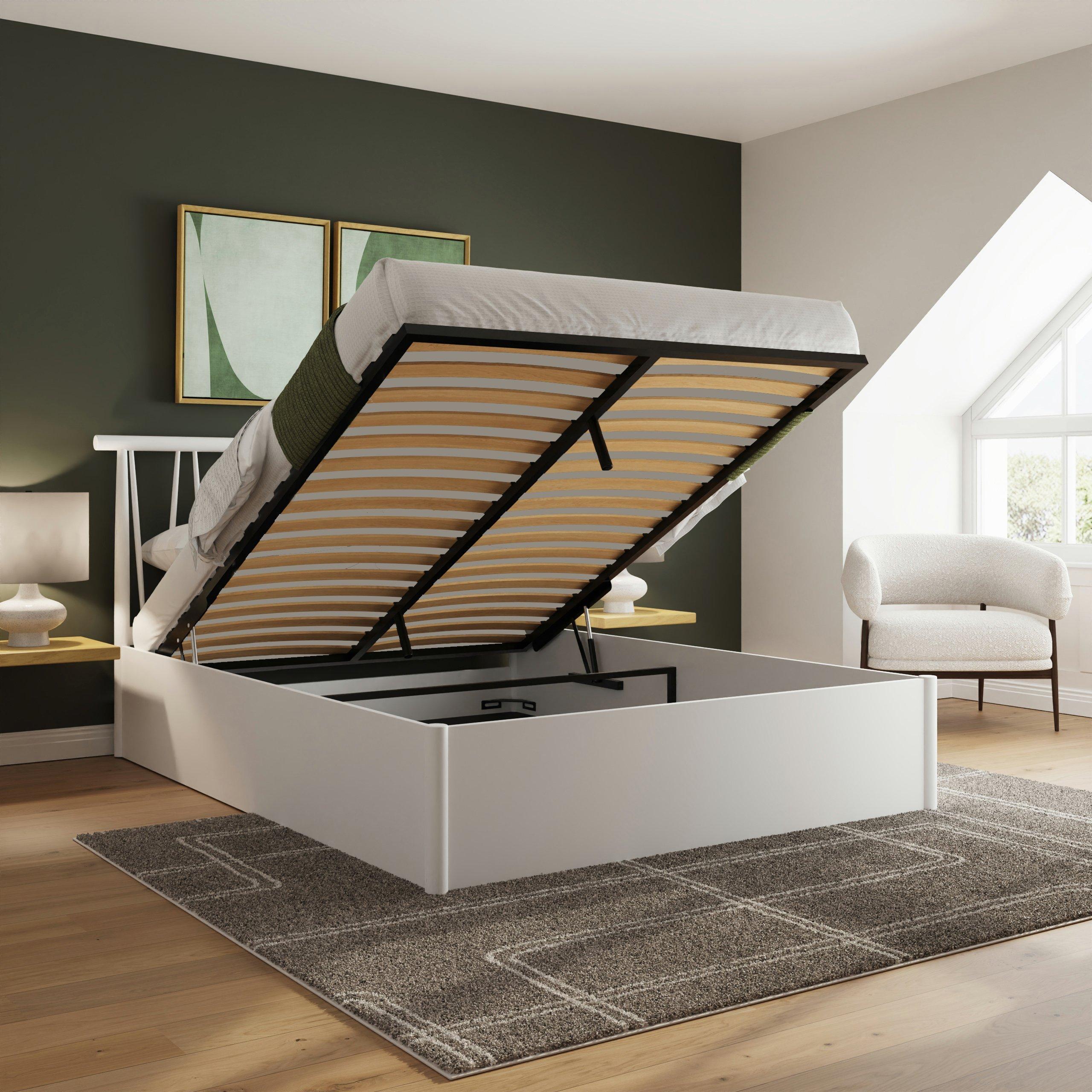 White - GFW - Fusum King Spindle Ottoman Bed - 3