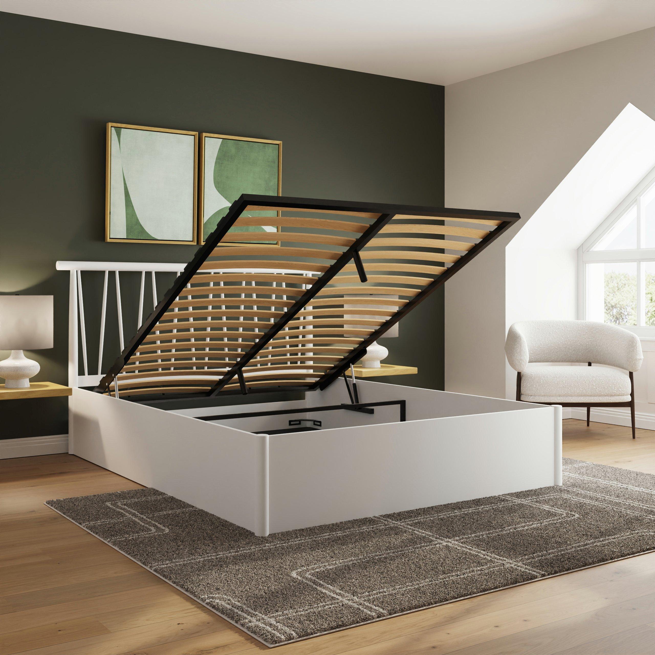 White - GFW - Fusum King Spindle Ottoman Bed - 4