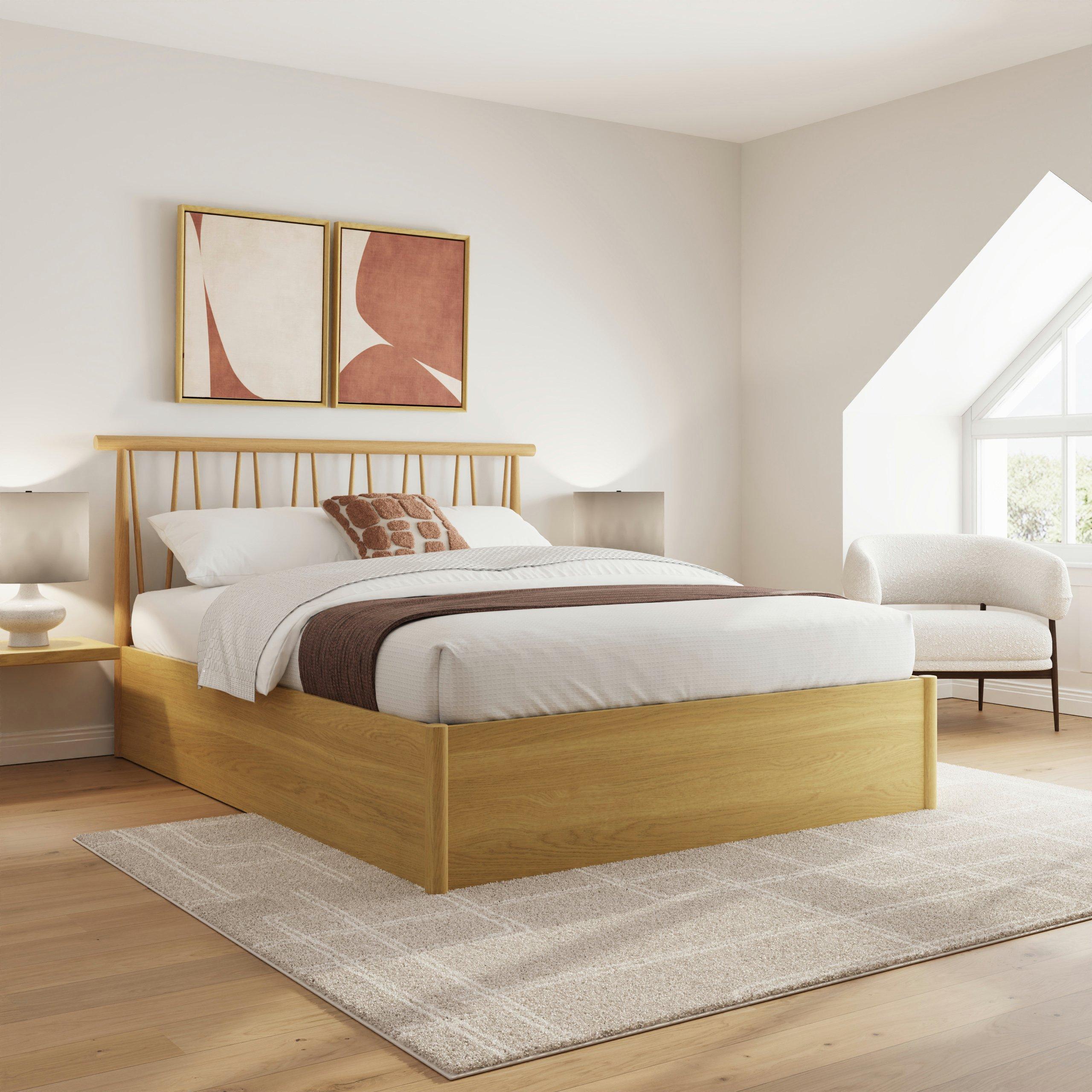 - Gfw Fusum 150Cm Spindle Ottoman Bed Oak - Image 4