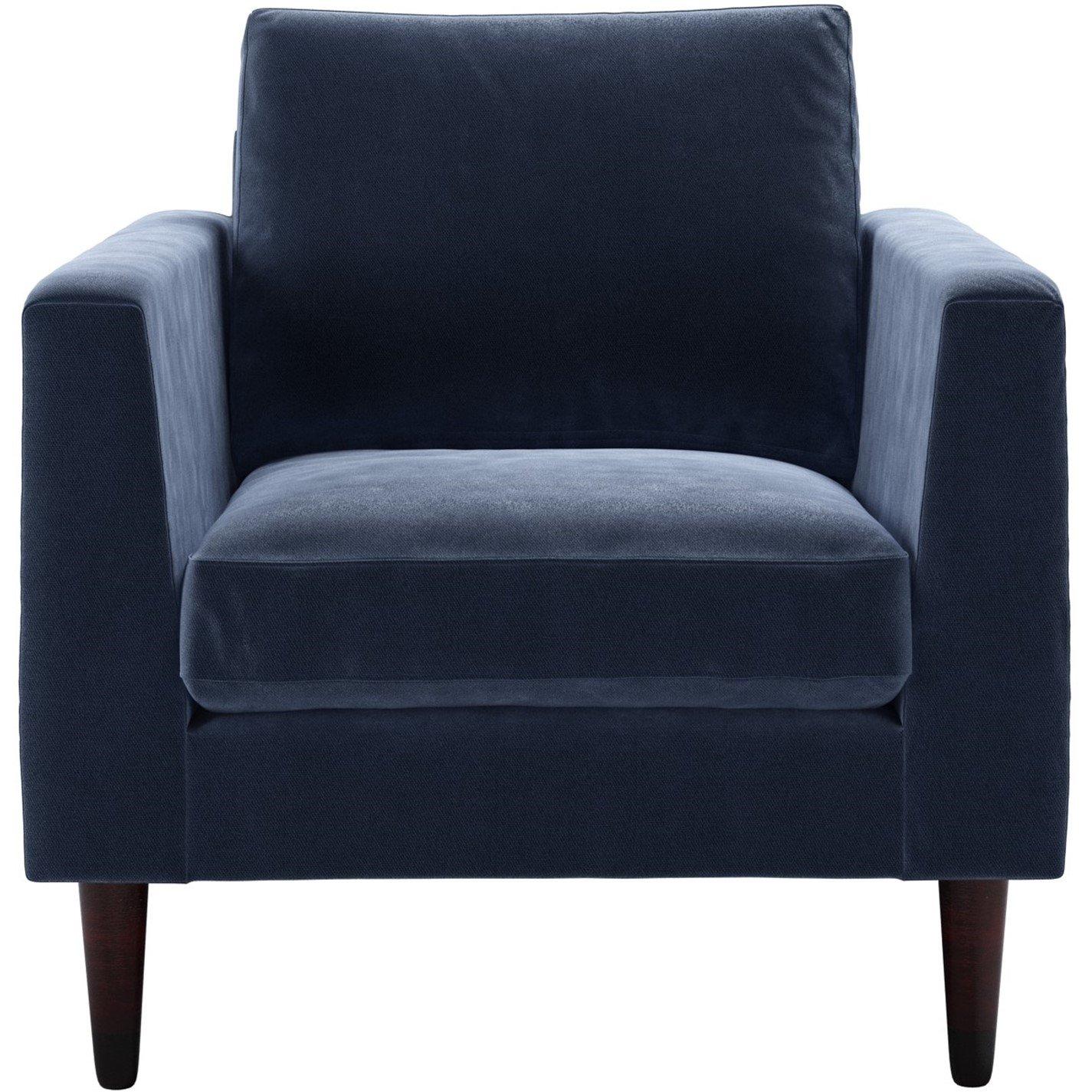 Navy - Jack Wills - Jude Armchair in Velvet - 1