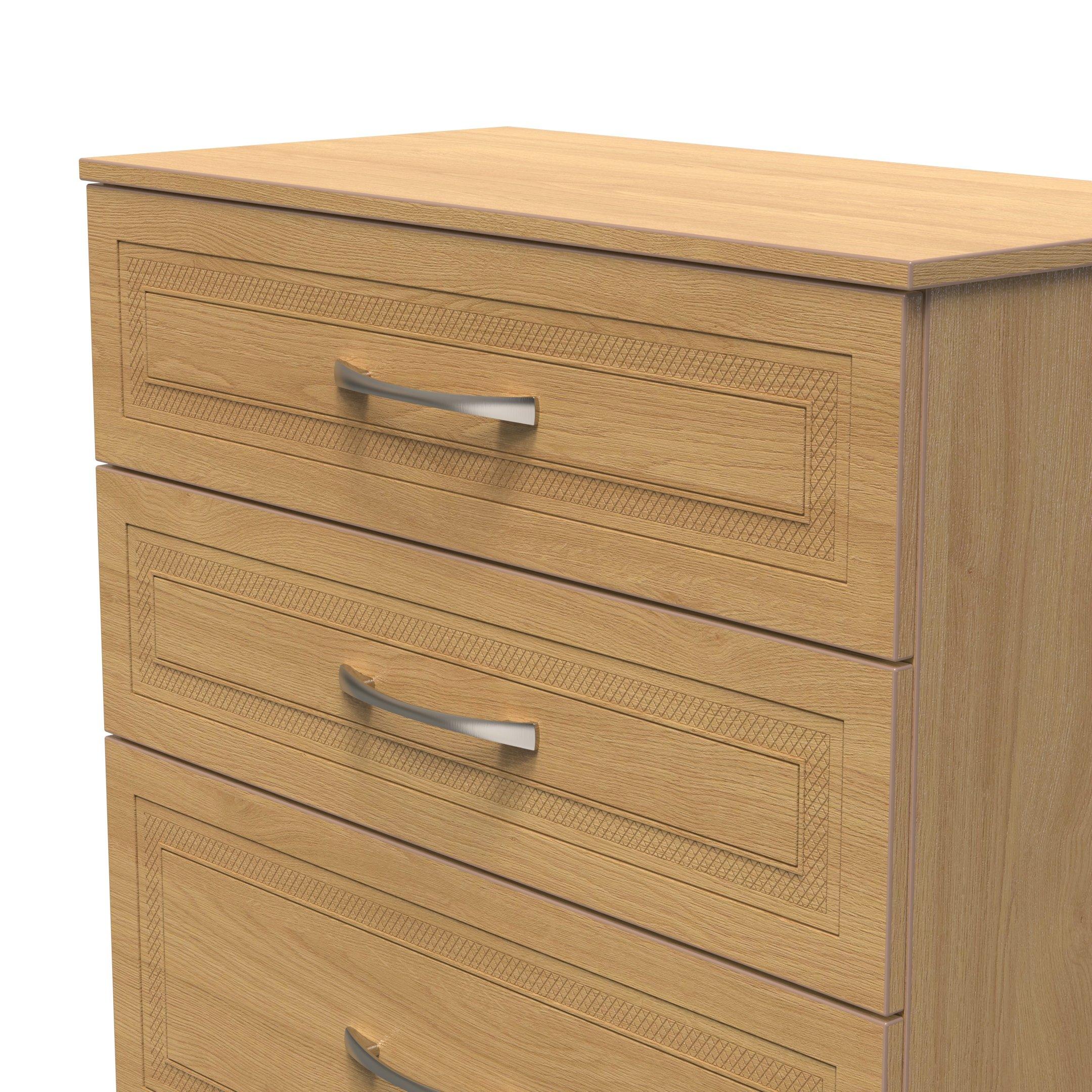 Modern Oak - Welcome Furniture - Dorset 4 Drawer Deep Chest - Ready Assembled - 5