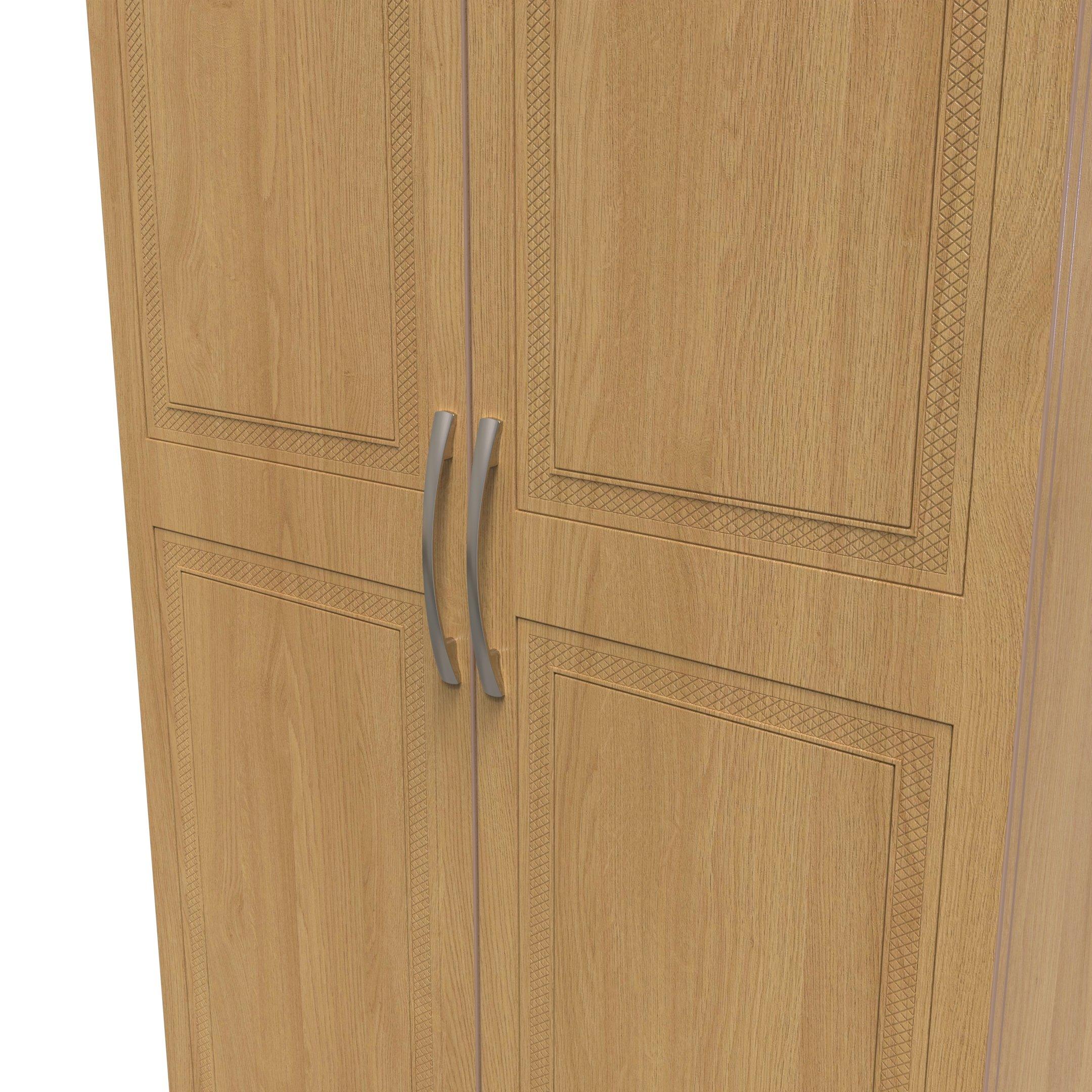 Modern Oak - Welcome Furniture - Dorset 2 Door Wardrobe - Ready Assembled - 5