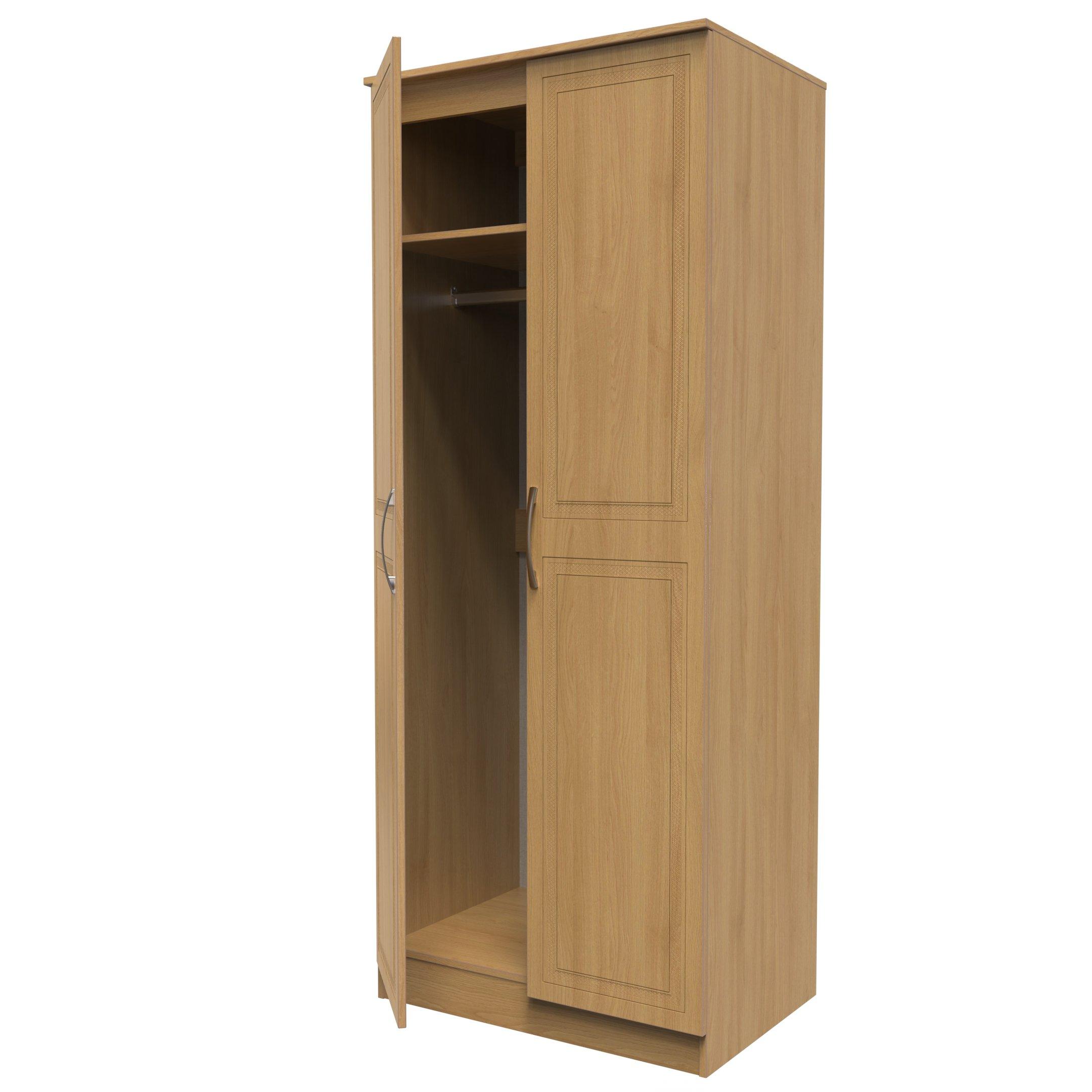 Modern Oak - Welcome Furniture - Dorset 2 Door Wardrobe - Ready Assembled - 6
