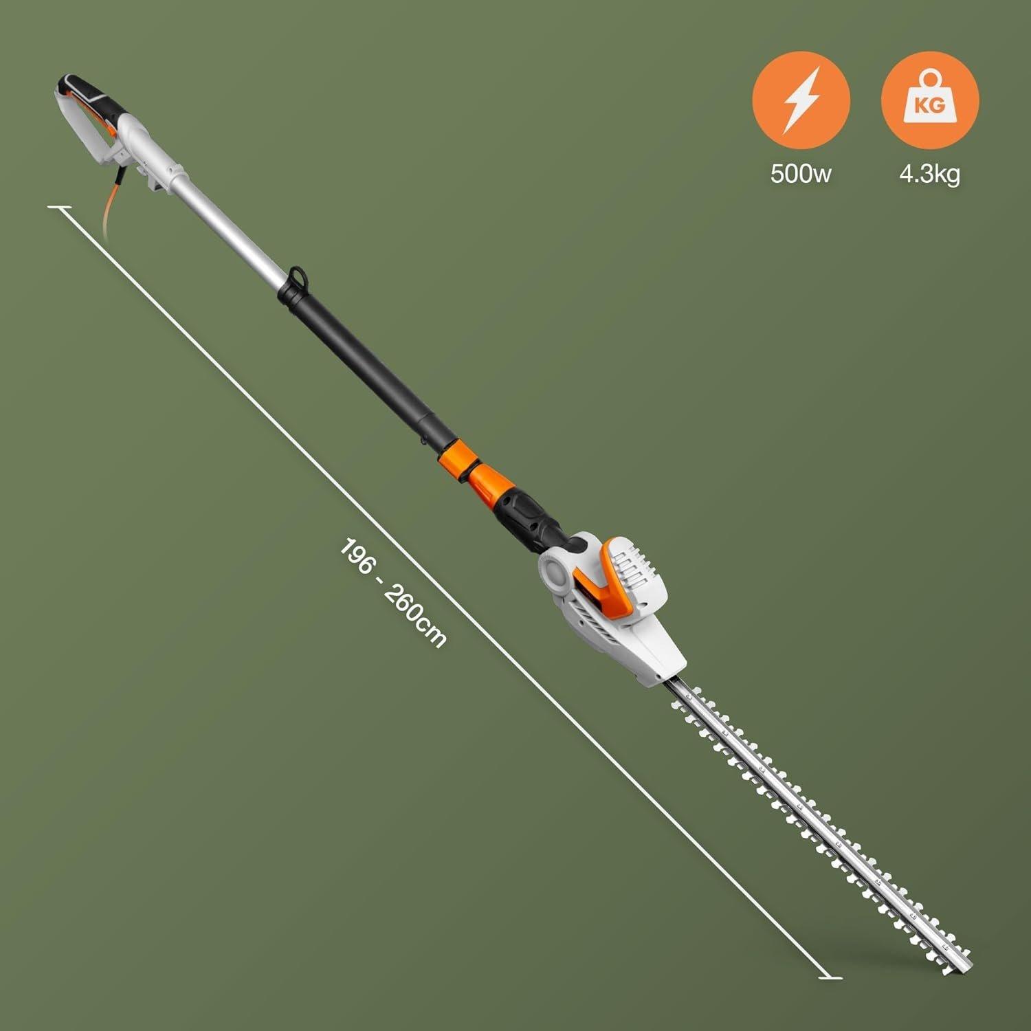 Grey - VonHaus - Cordless Pole Hedge Trimmer - 20V - 2