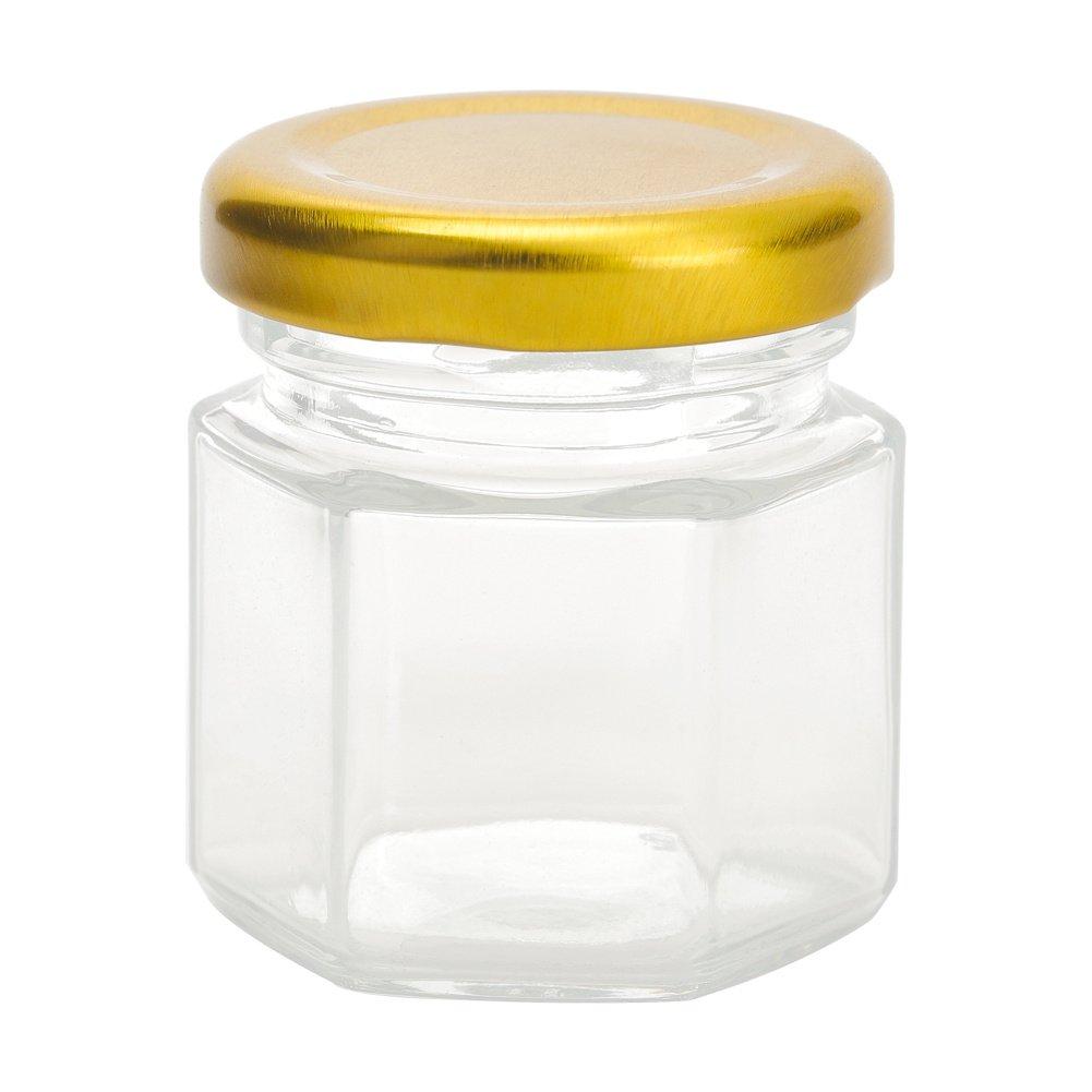 Clear - LIFE IDEAS - 20pcs Mini Glass Jars with Golden Lids and Wood Di - 6