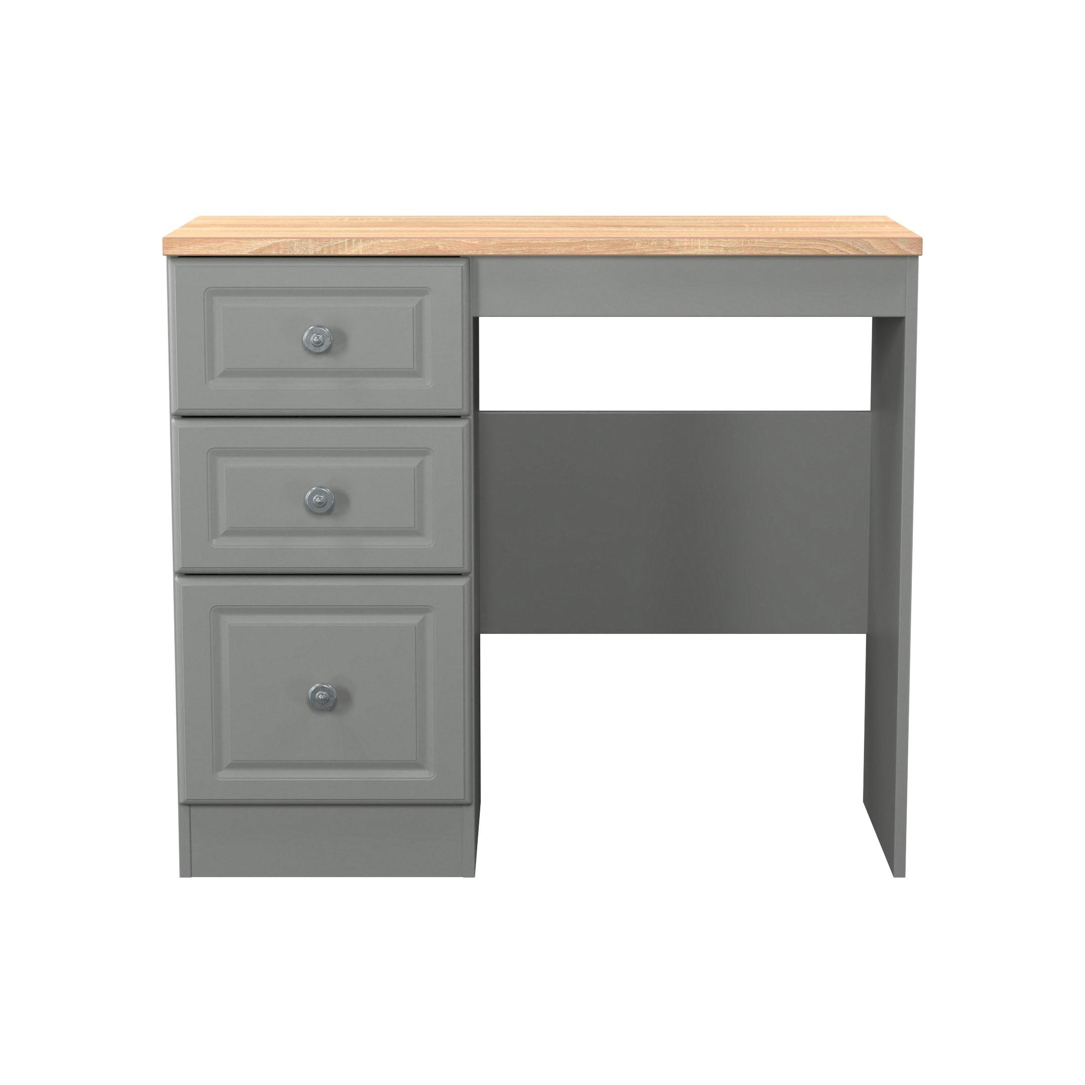 Dusk Grey & Oak - Welcome Furniture - Norfolk 3 Drawer Vanity - Ready Assembled - 2