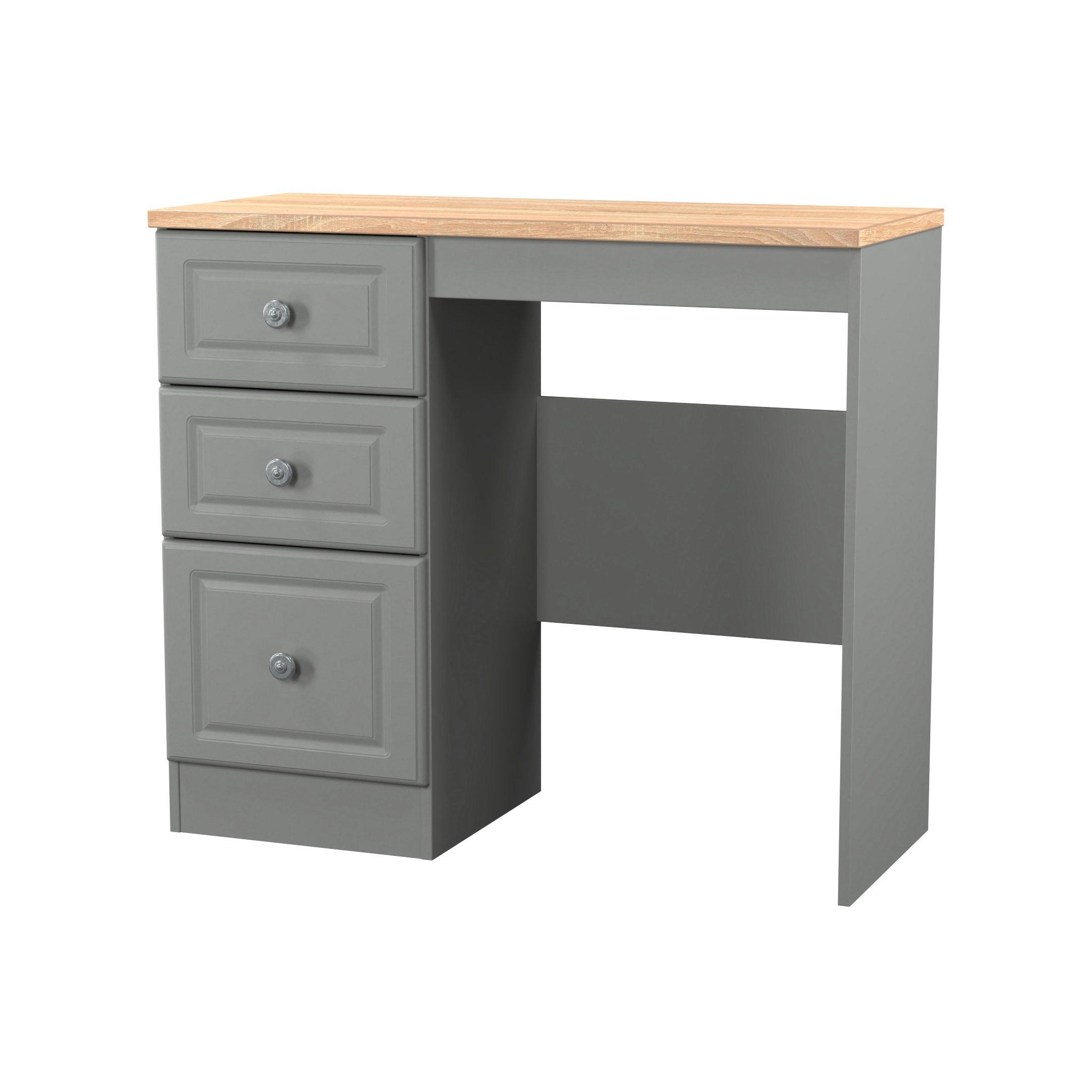 Dusk Grey & Oak - Welcome Furniture - Norfolk 3 Drawer Vanity - Ready Assembled - 4