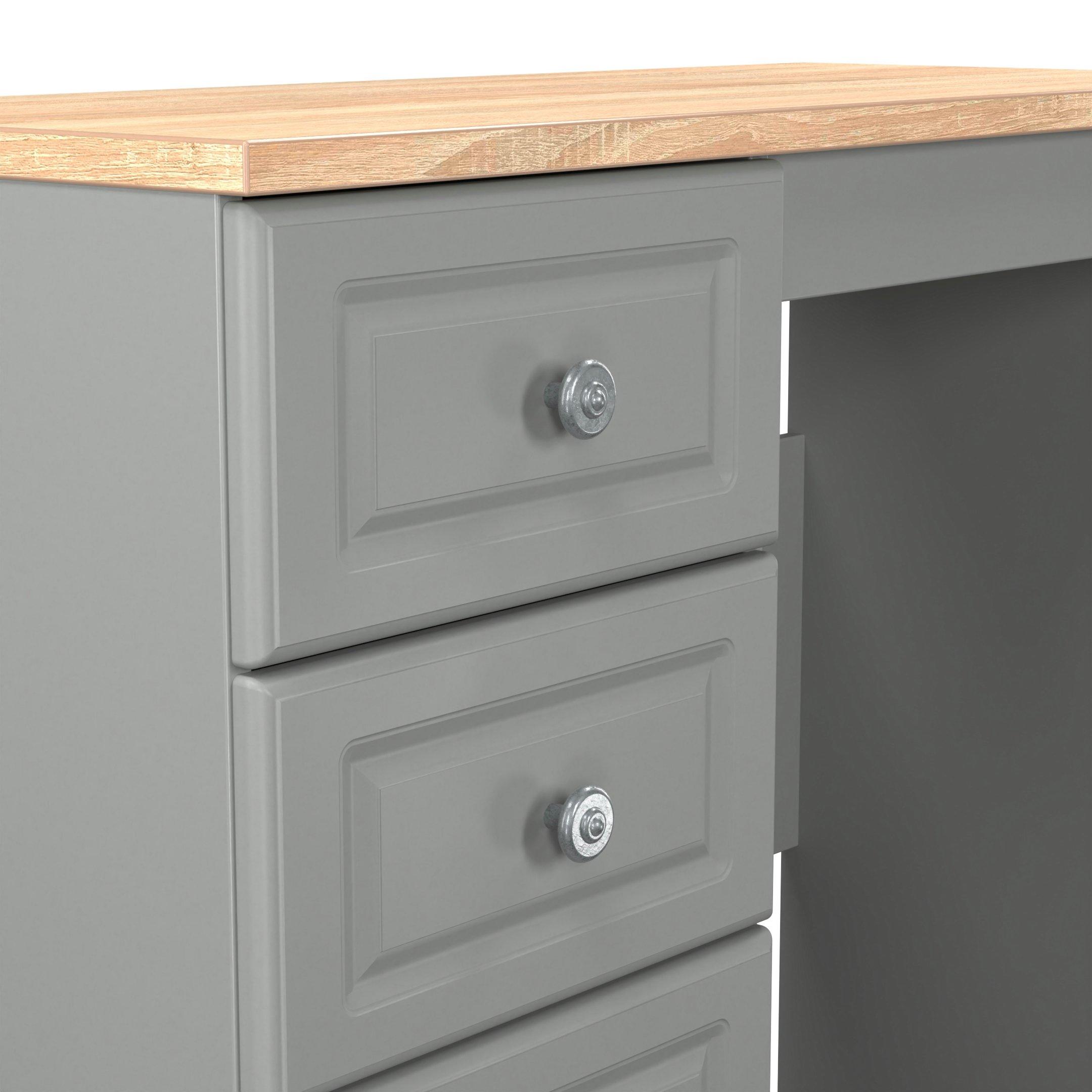 Dusk Grey & Oak - Welcome Furniture - Norfolk 3 Drawer Vanity - Ready Assembled - 5