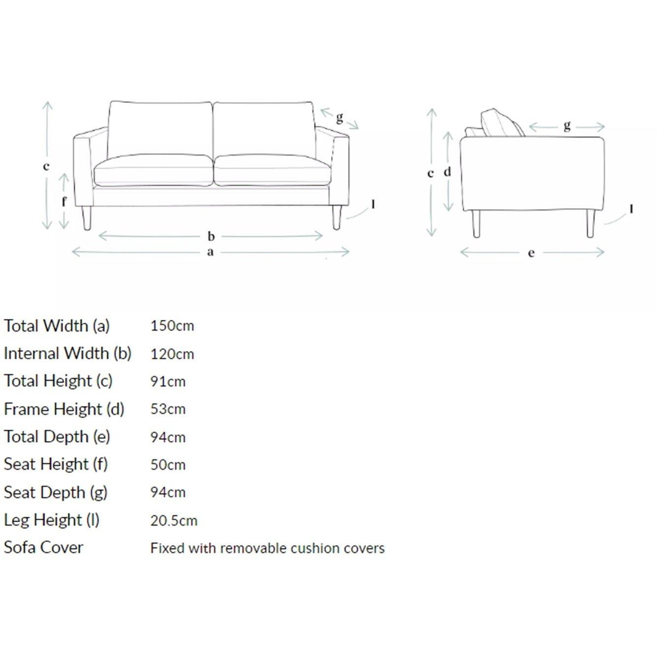 Navy - Jack Wills - Jude 2 Seat Sofa in Velvet - 2