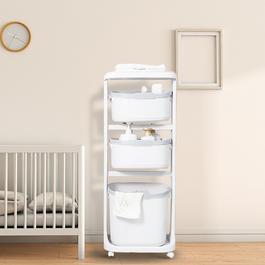 LIFE IDEAS 4-Tier Laundry Basket Clothes Storage Shelf
