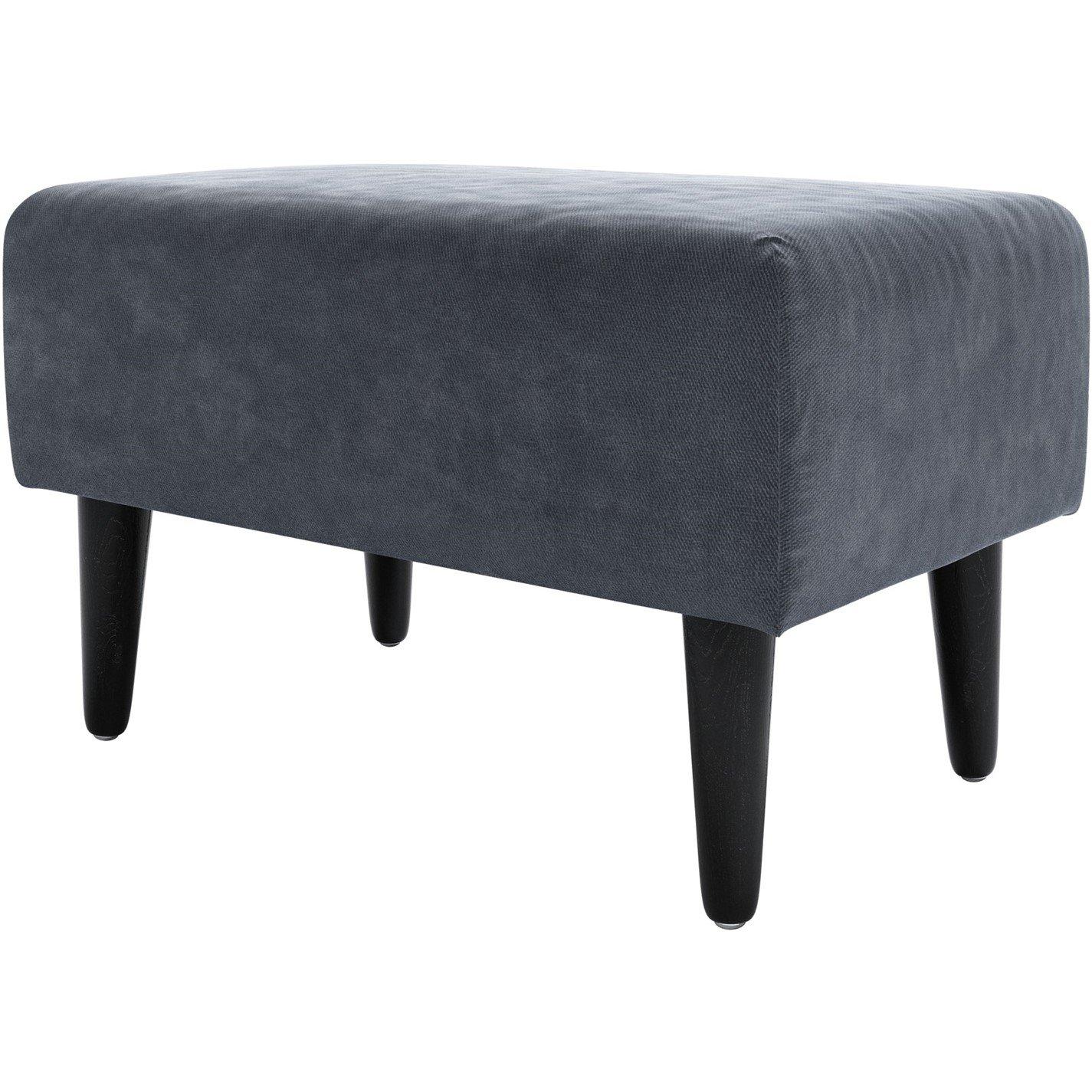 Grey - Jack Wills - Jude Small Rectangular Footstool in Velvet - 1