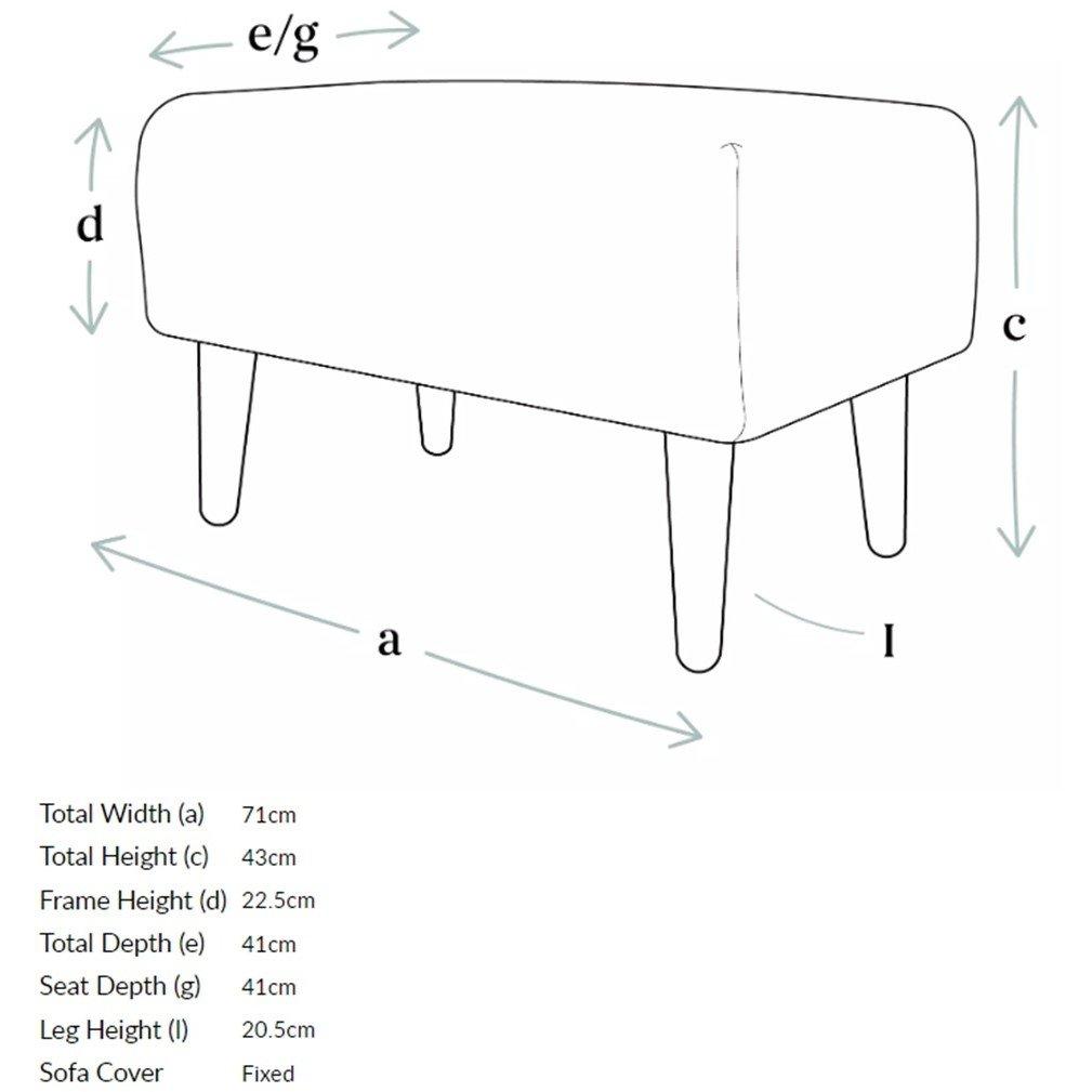 Grey - Jack Wills - Jude Small Rectangular Footstool in Velvet - 2
