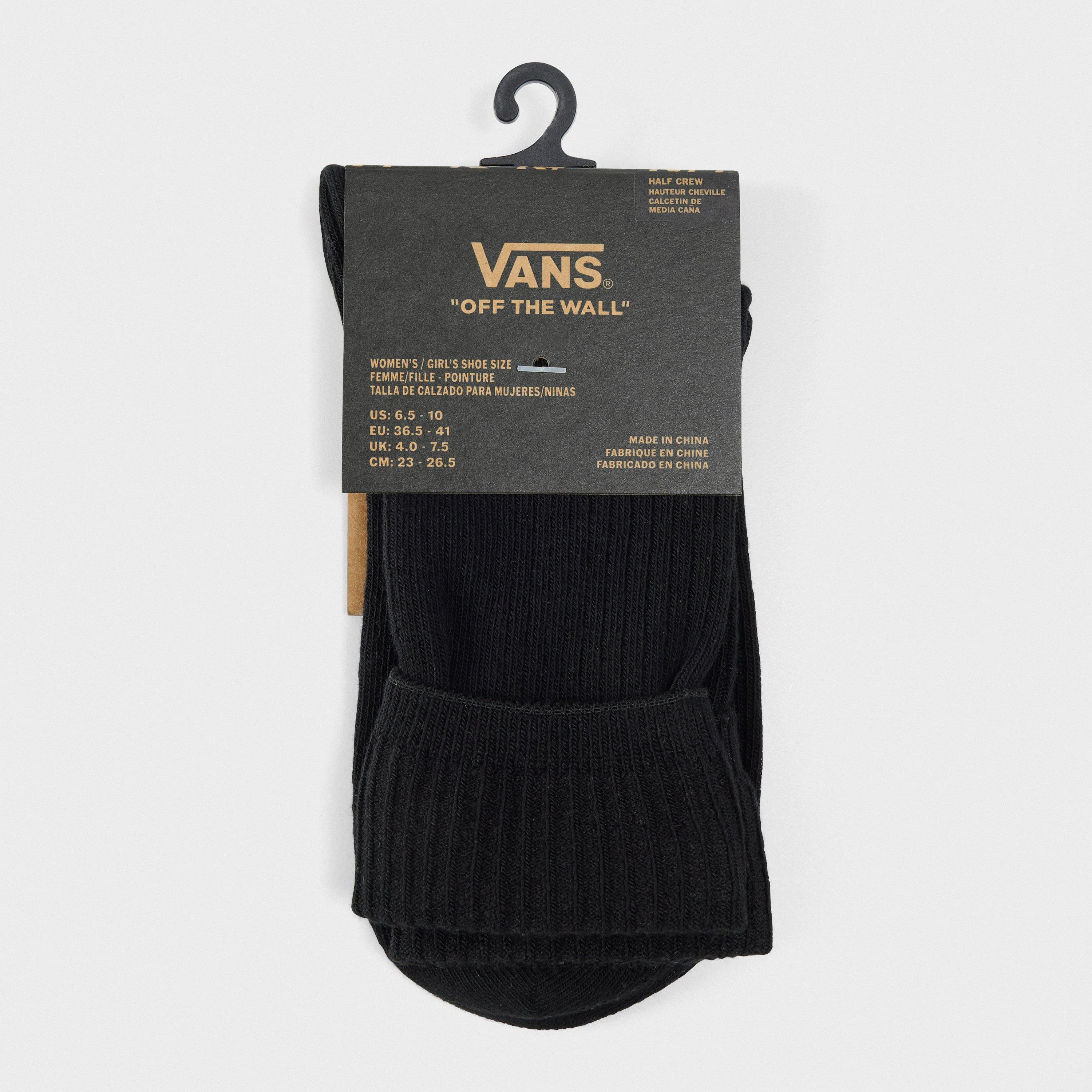 Black - Vans - Cuff It Half Black Crew Socks - 2