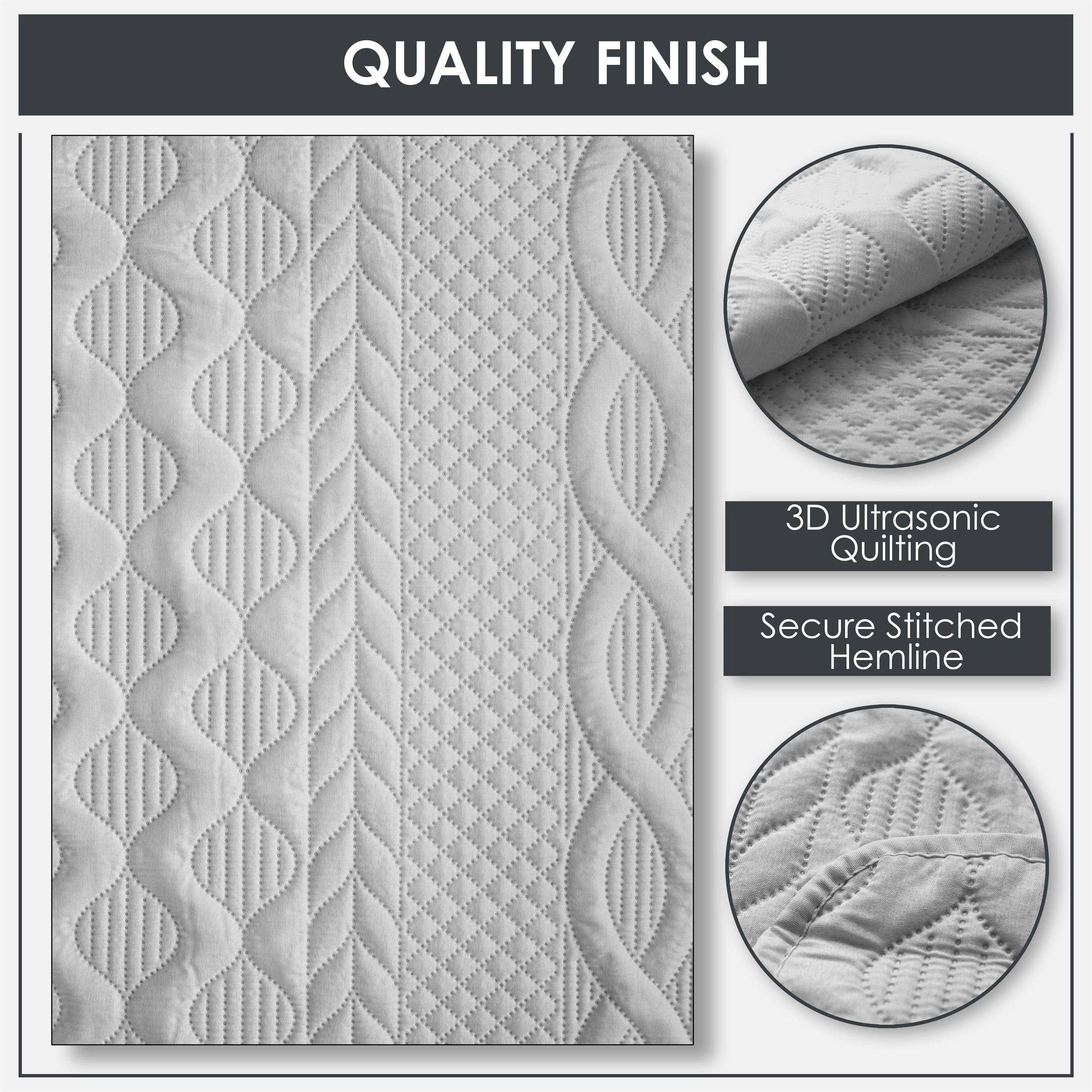 Silver - Emma Barclay - Aran - Plush Seersucker Bedspread Set - 2