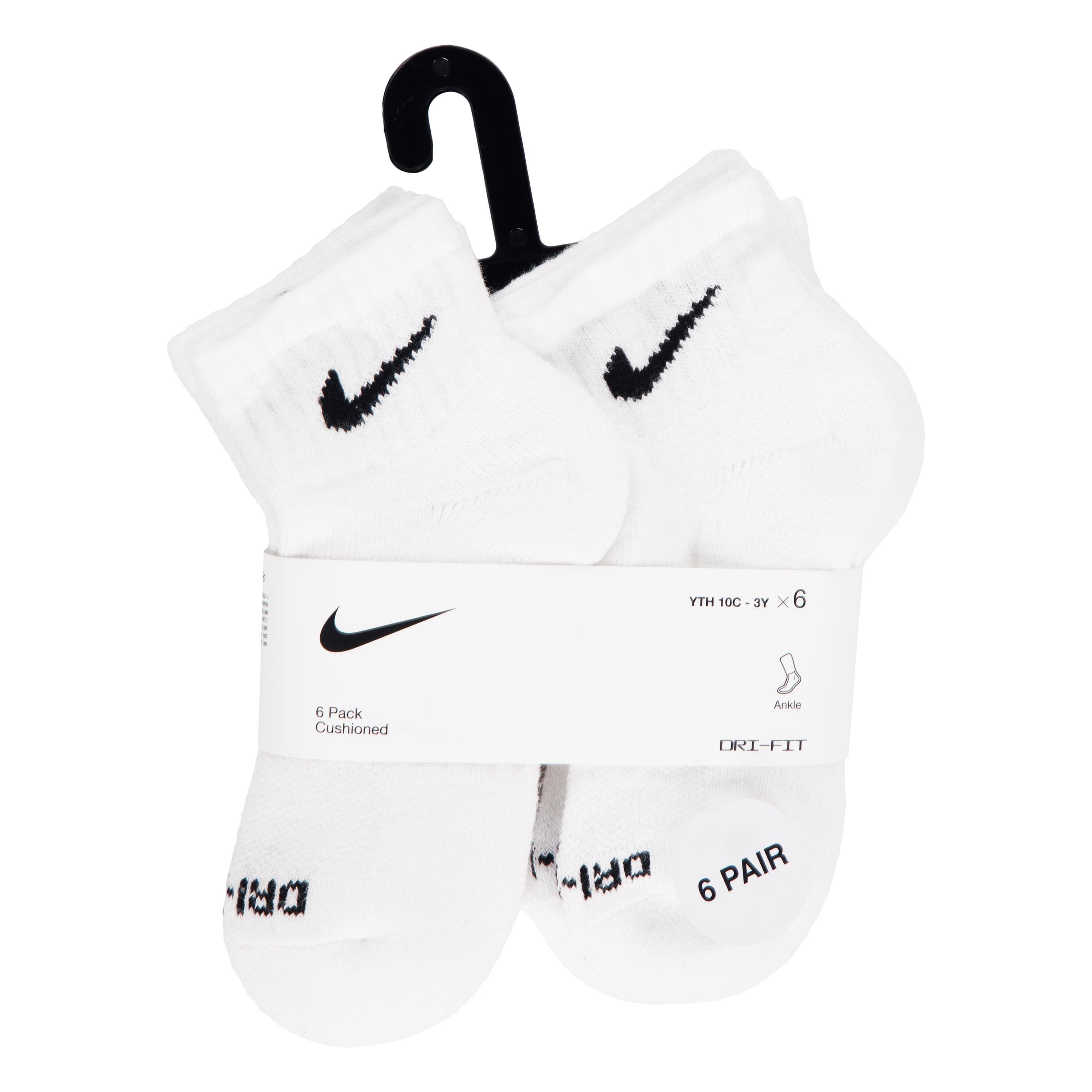 Bijela - Nike - 6Pk Dri-Fit Crew Sock Childs - 7