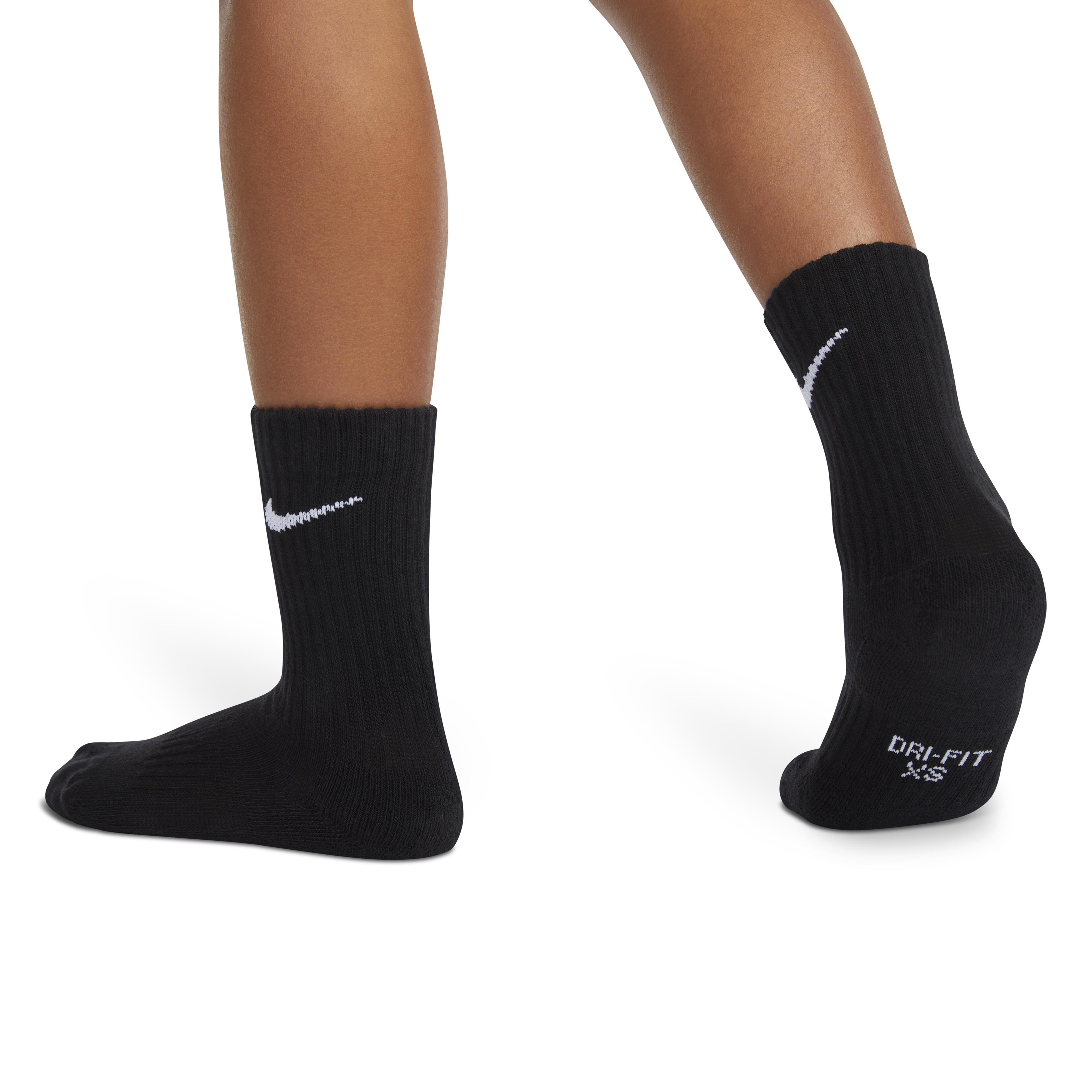 Negro - Nike - 6Pk Dri-Fit Crew Sock Childs - 3