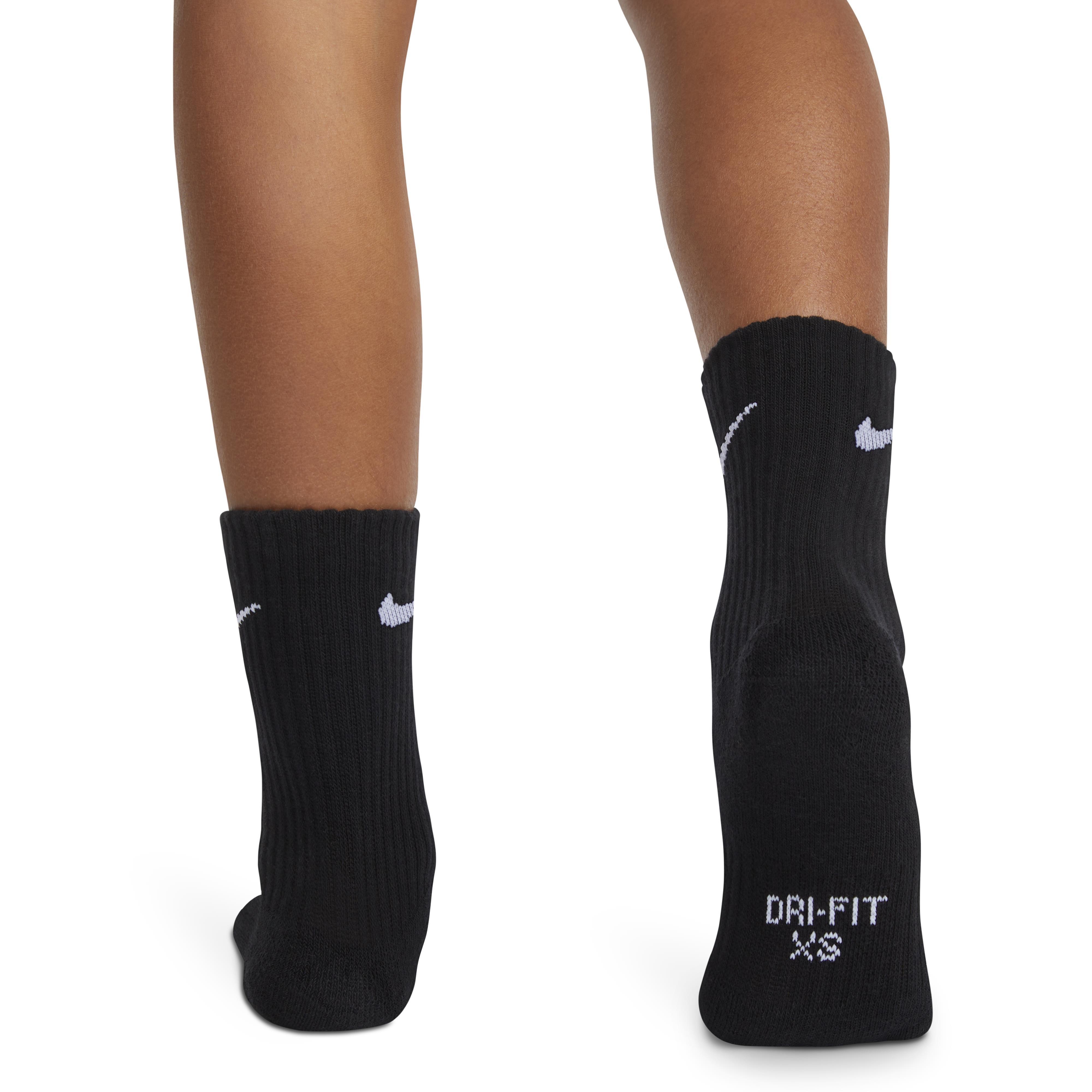 Negro - Nike - 6Pk Dri-Fit Crew Sock Childs - 4