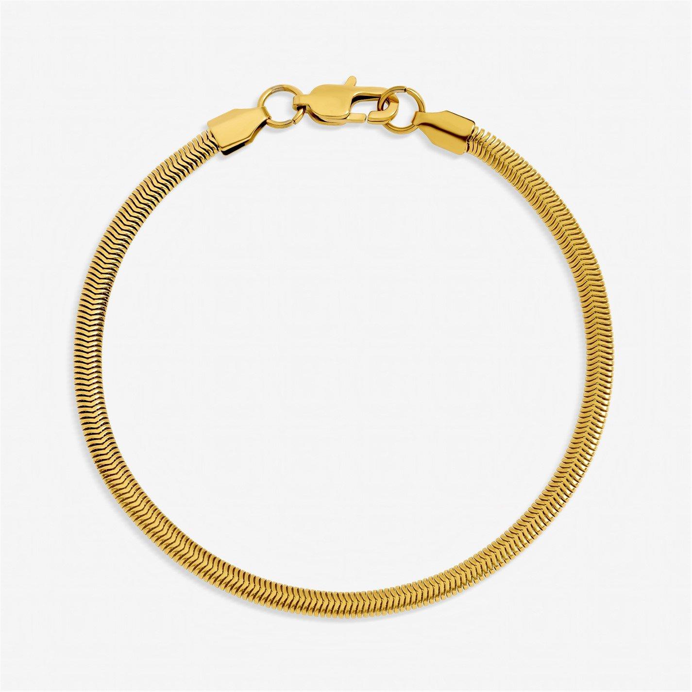 Gold - Inicio - Mens Waterproof Snake Chain Bracelet - Gift Pouch - 1