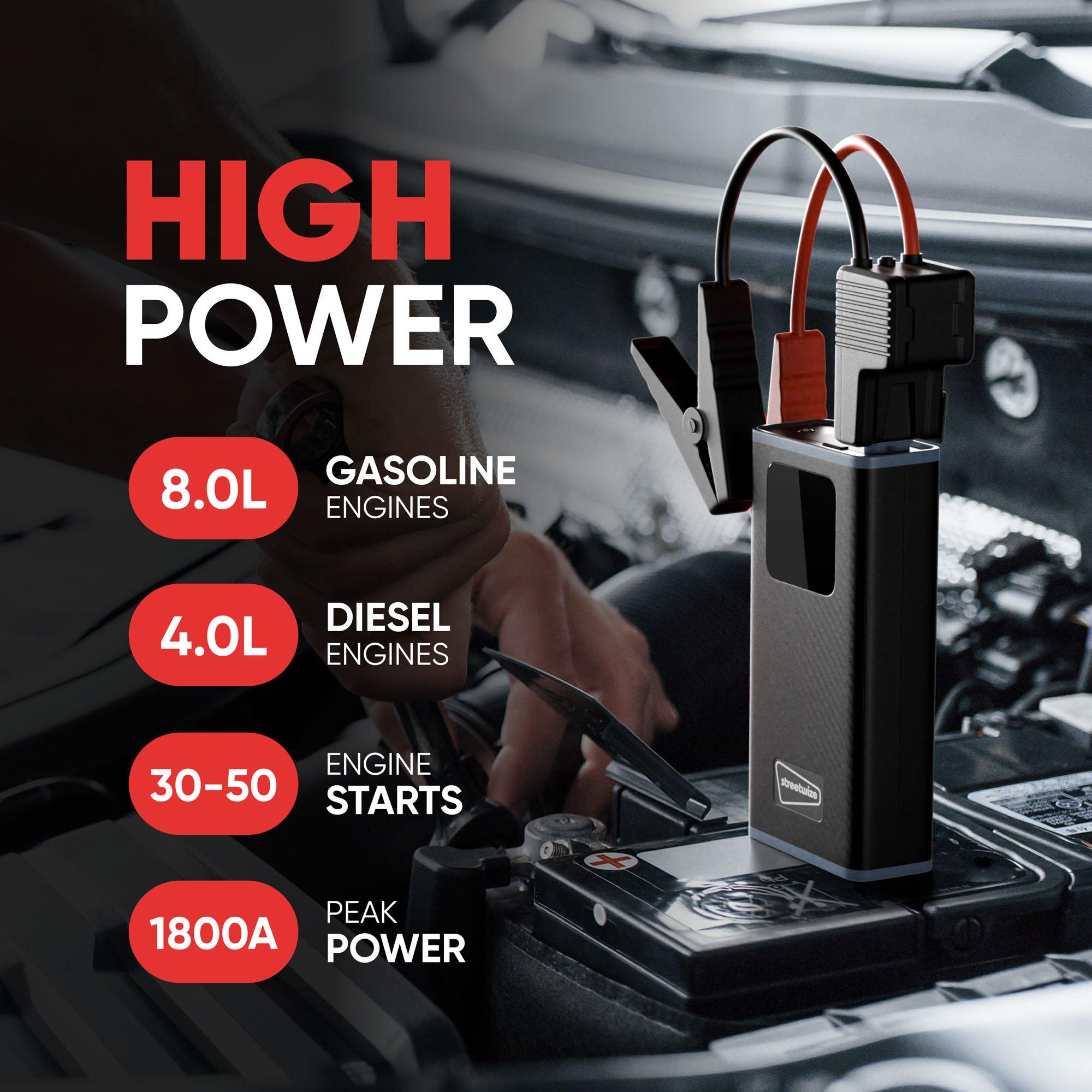 Black - Streetwize - Emergency Jump Starter & Portable Power Bank - 3