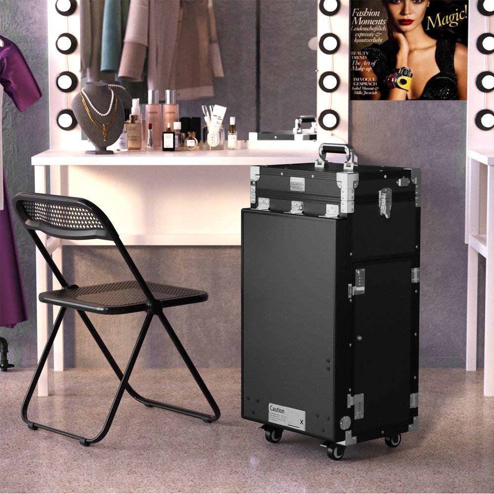 Black - SHEONLY - Foldable Rolling Manicure Table - 2