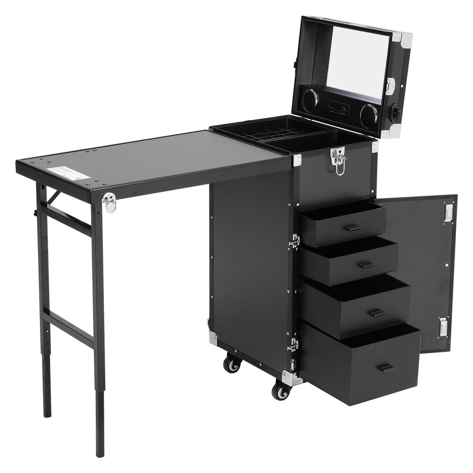 Black - SHEONLY - Foldable Rolling Manicure Table - 5