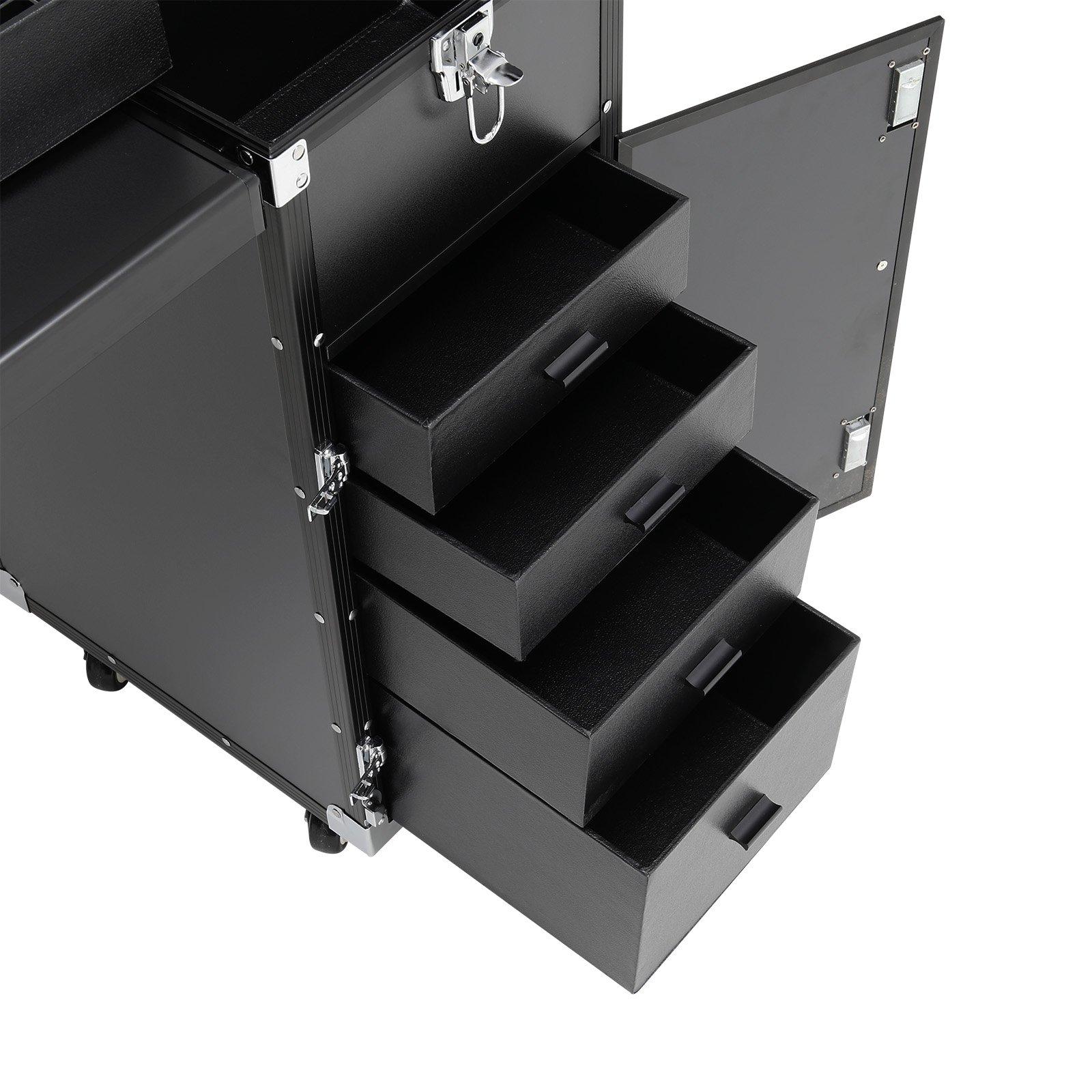 Black - SHEONLY - Foldable Rolling Manicure Table - 7