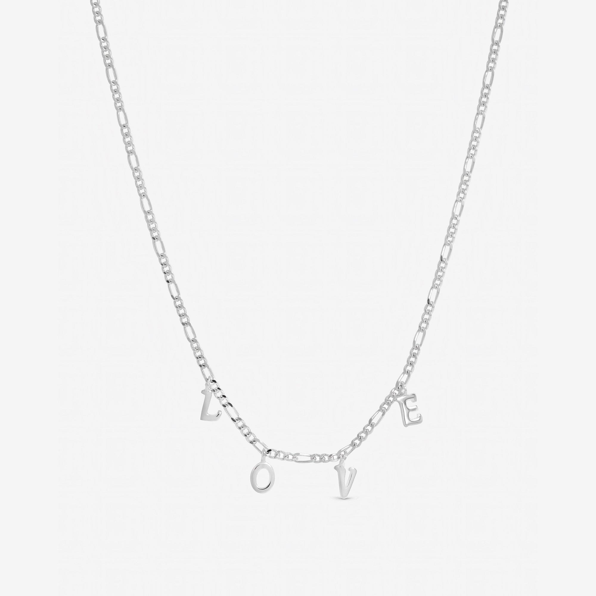 Silver - Inicio - Sterling Silver Plated Love Necklace - Gift Pouch