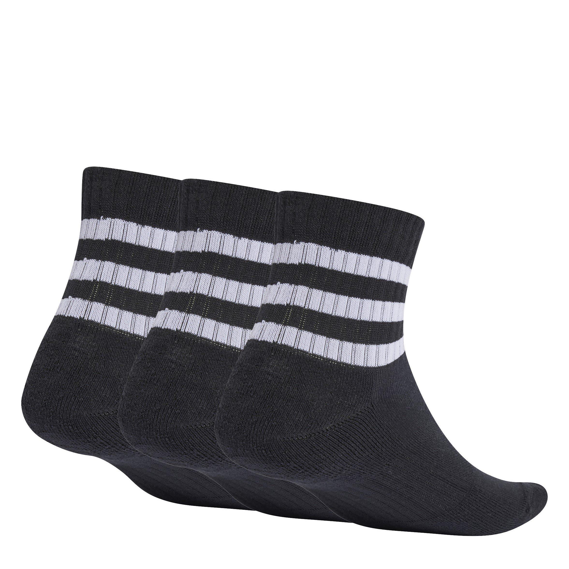 Black/White - adidas - 3 Stripe Quarter Sock 3 Pack - 2