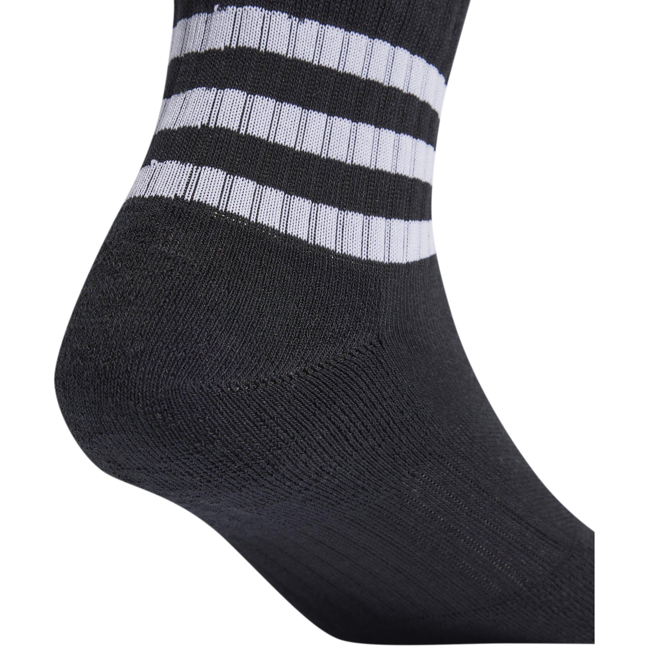 Black/White - adidas - 3 Stripe Quarter Sock 3 Pack - 4