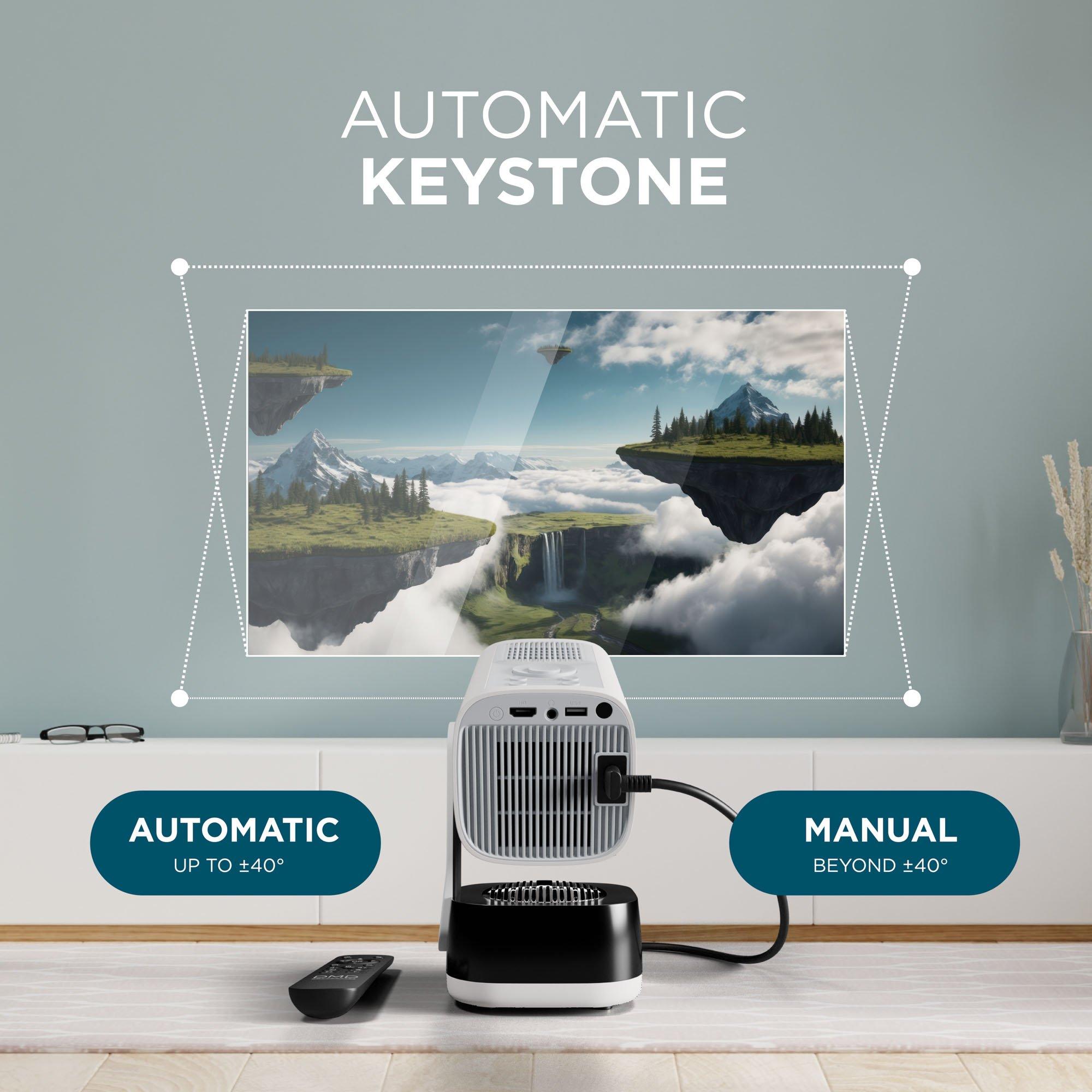 White - DMD Collective - 4K Supported Projector 18000 Lumen FHD 1080P WiFi - 7