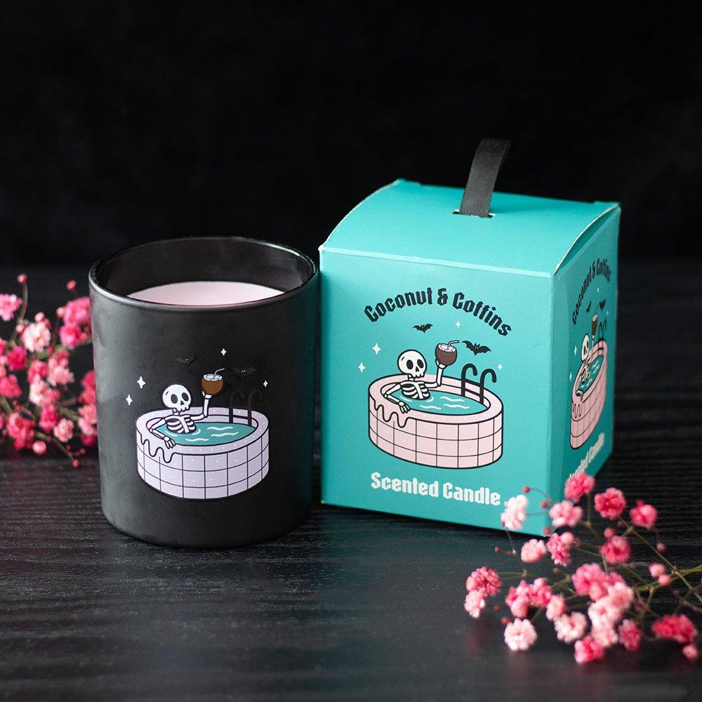 Black - Something Different - Coconut & Coffins Scented Candle - 1