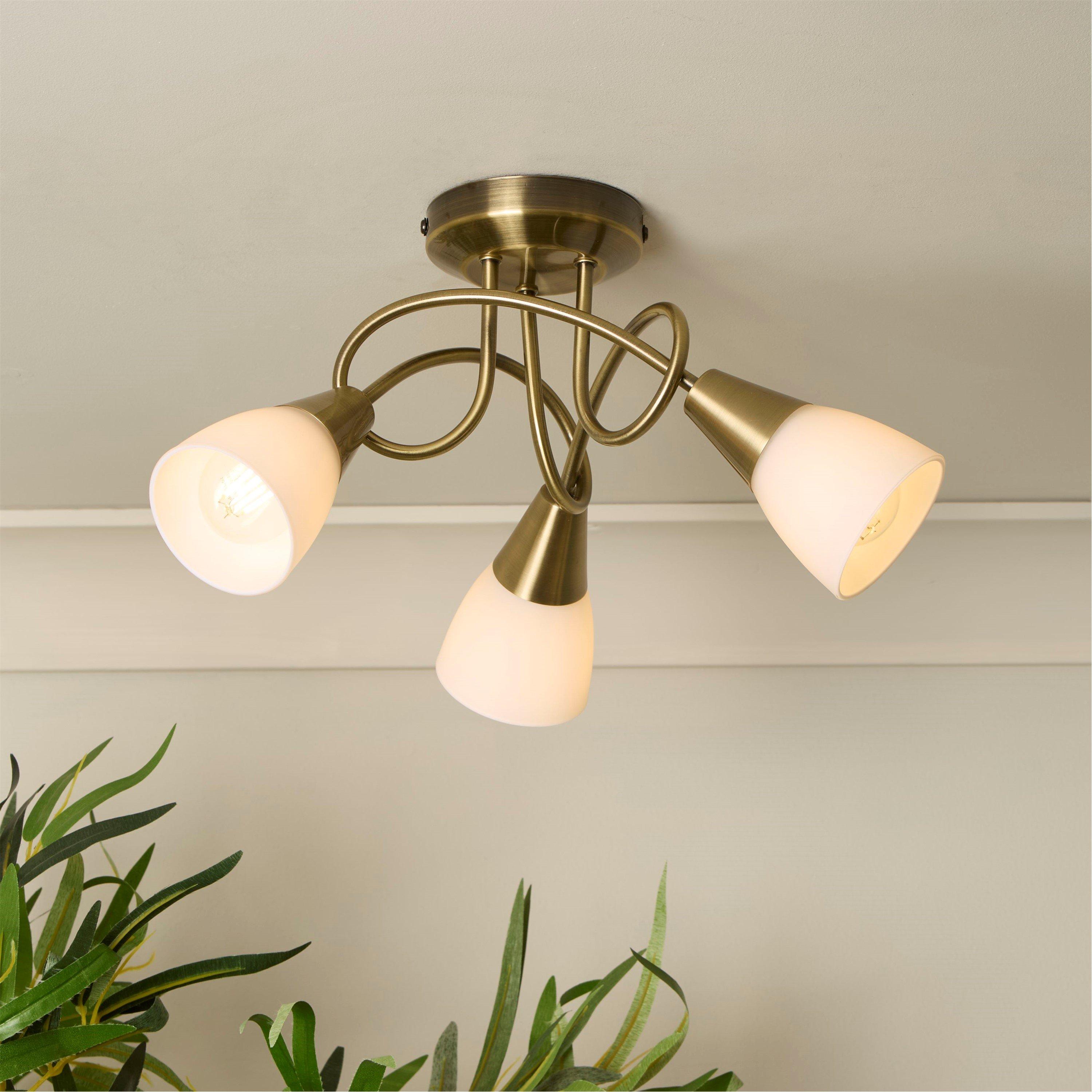 Lighting Collection Bradford Brushed Silver Ceiling Light