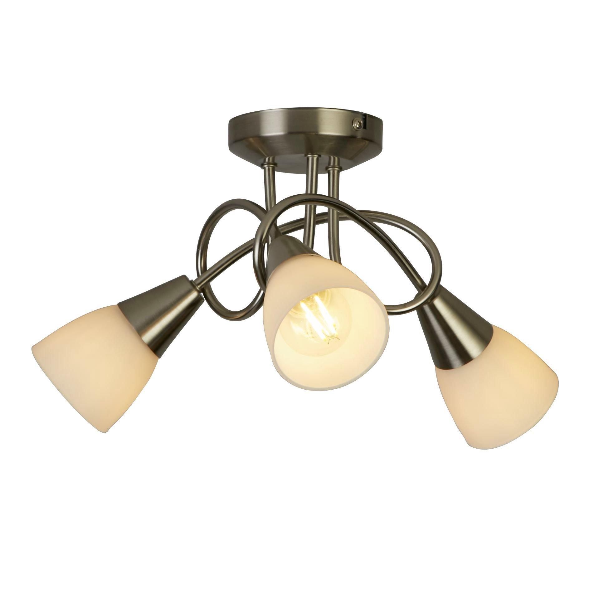 Satin Silver - Lighting Collection - Bradford Brushed Silver Ceiling Light - 2