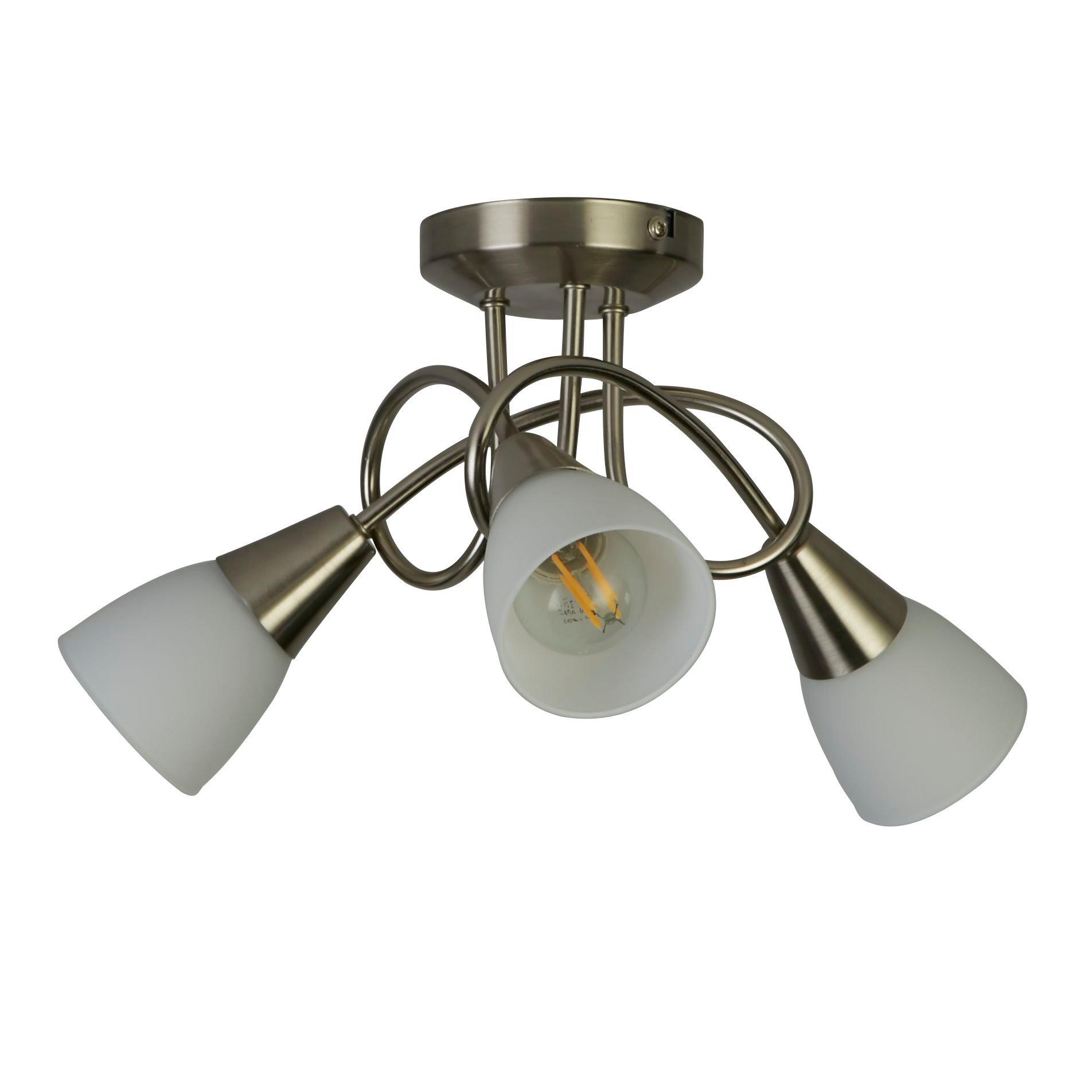 Satin Silver - Lighting Collection - Bradford Brushed Silver Ceiling Light - 3