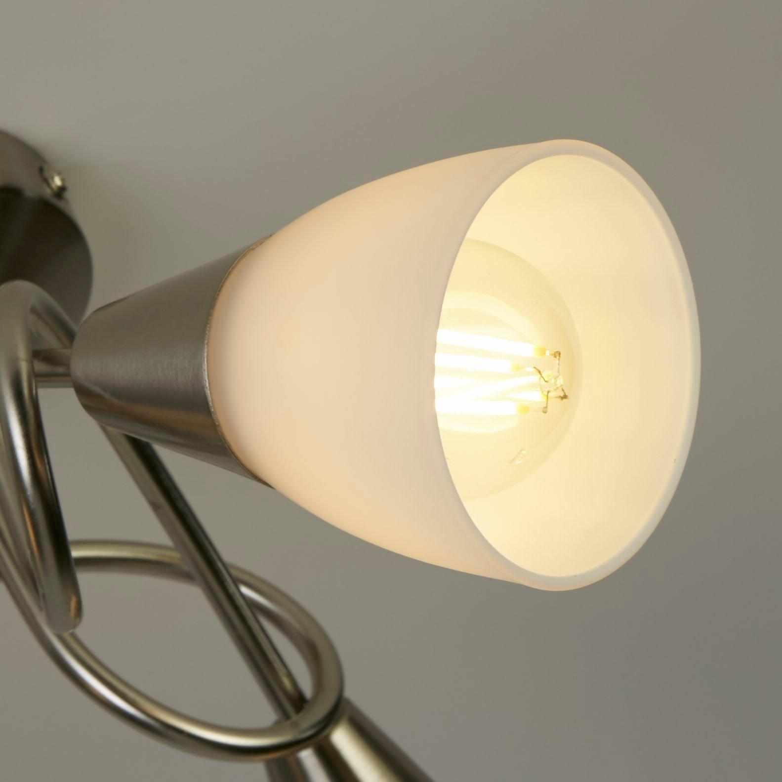 Satin Silver - Lighting Collection - Bradford Brushed Silver Ceiling Light - 4